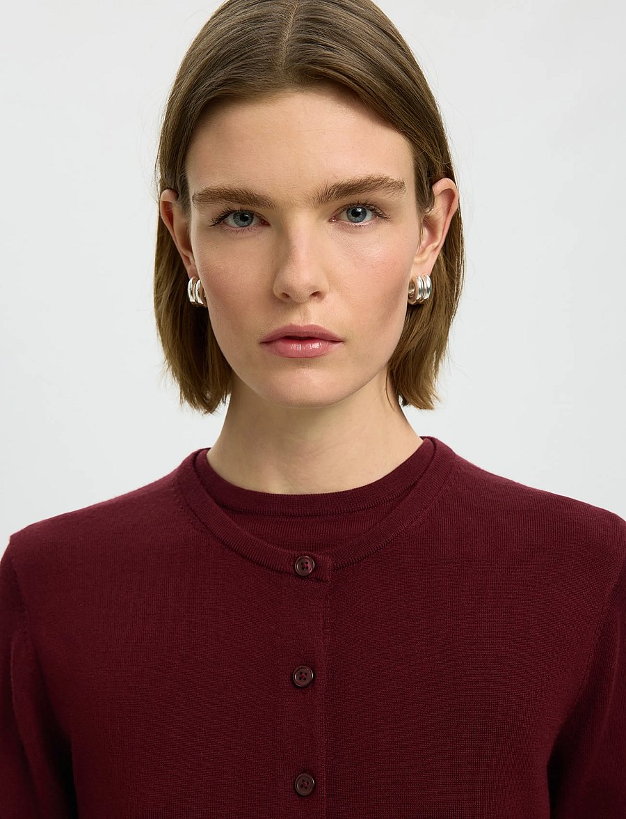Selected - SLWTHEA LS KNIT MERINO CARDIGAN NOOS - strickjacken - tawny port - 4