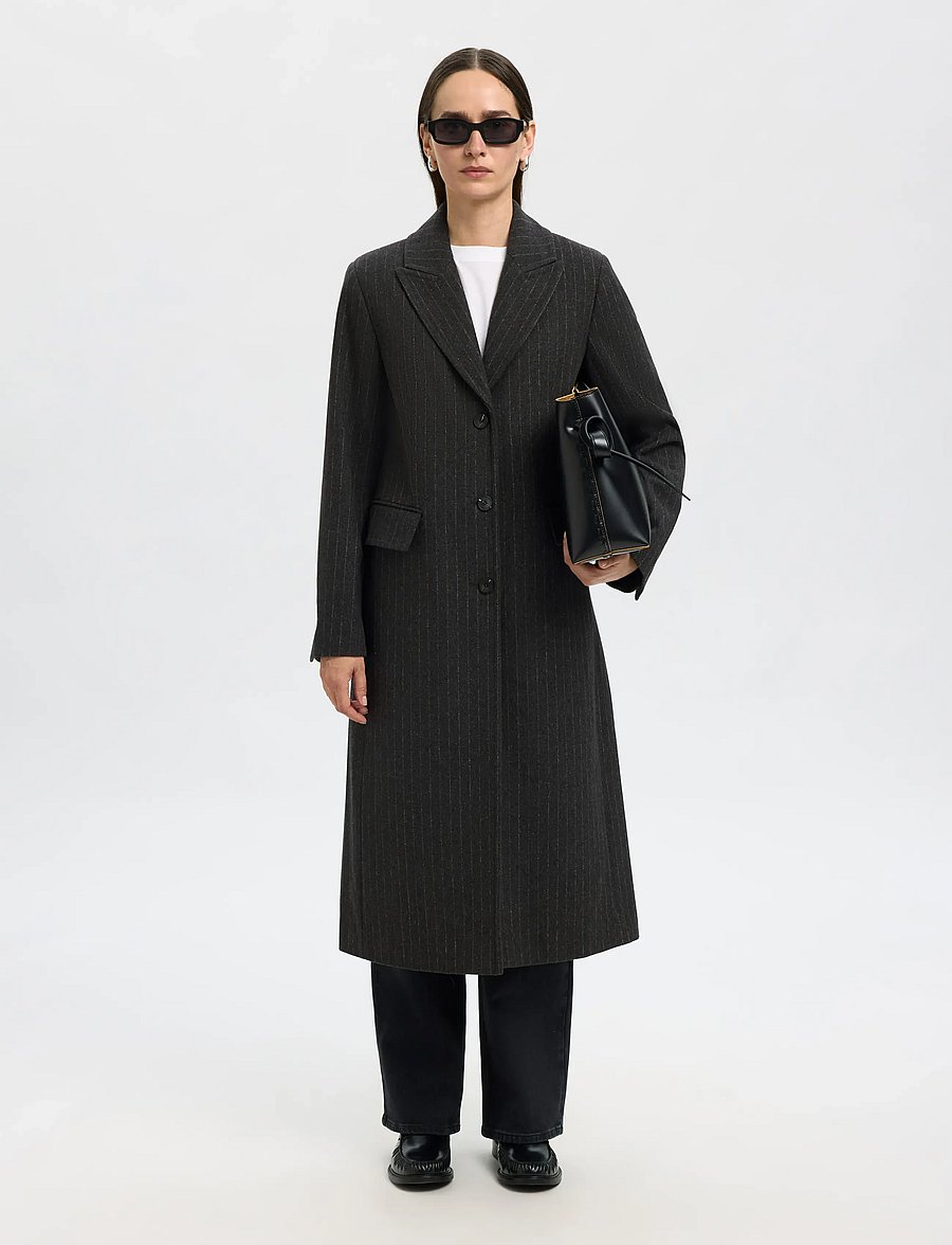 Selected - SLFALLY WOOL BLEND COAT #S - winterjacken - dark grey melange - 3