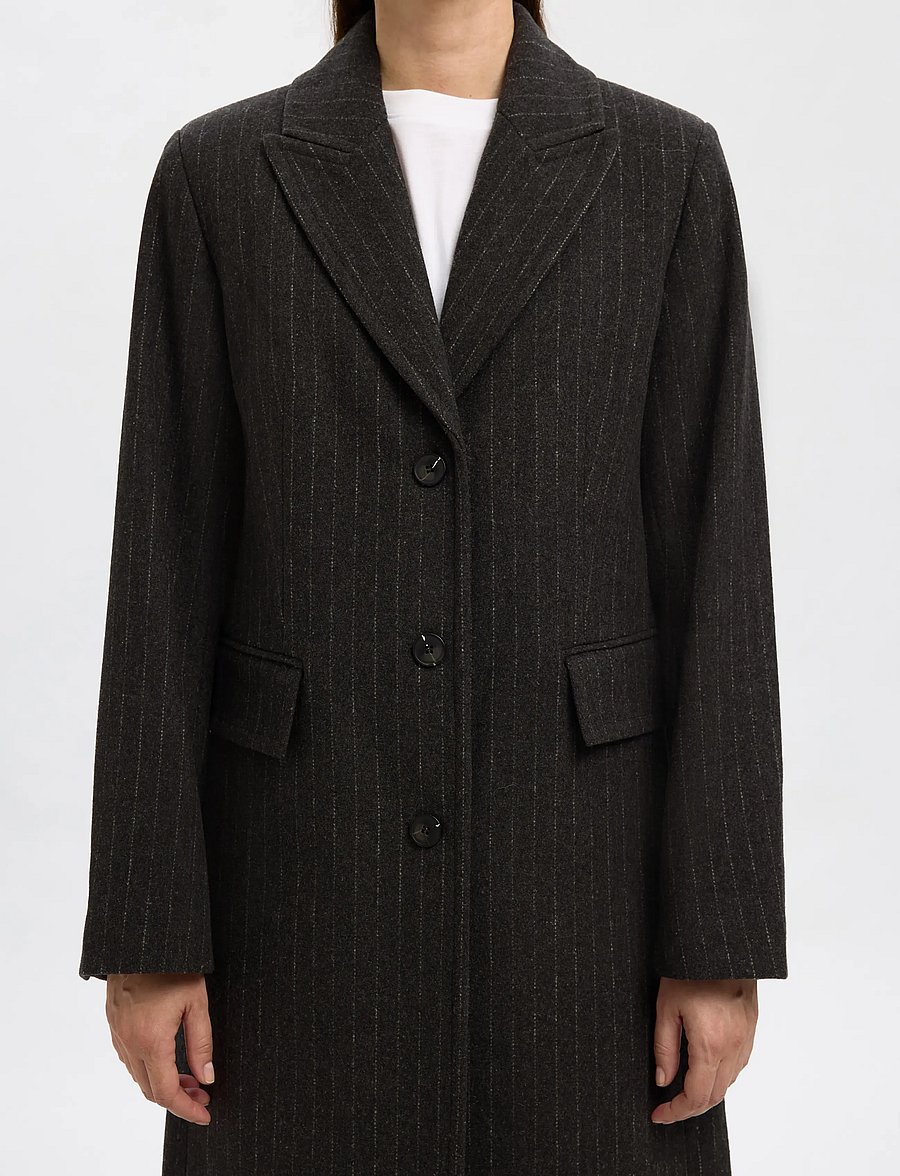 Selected - SLFALLY WOOL BLEND COAT #S - vestes d'hiver - dark grey melange - 4
