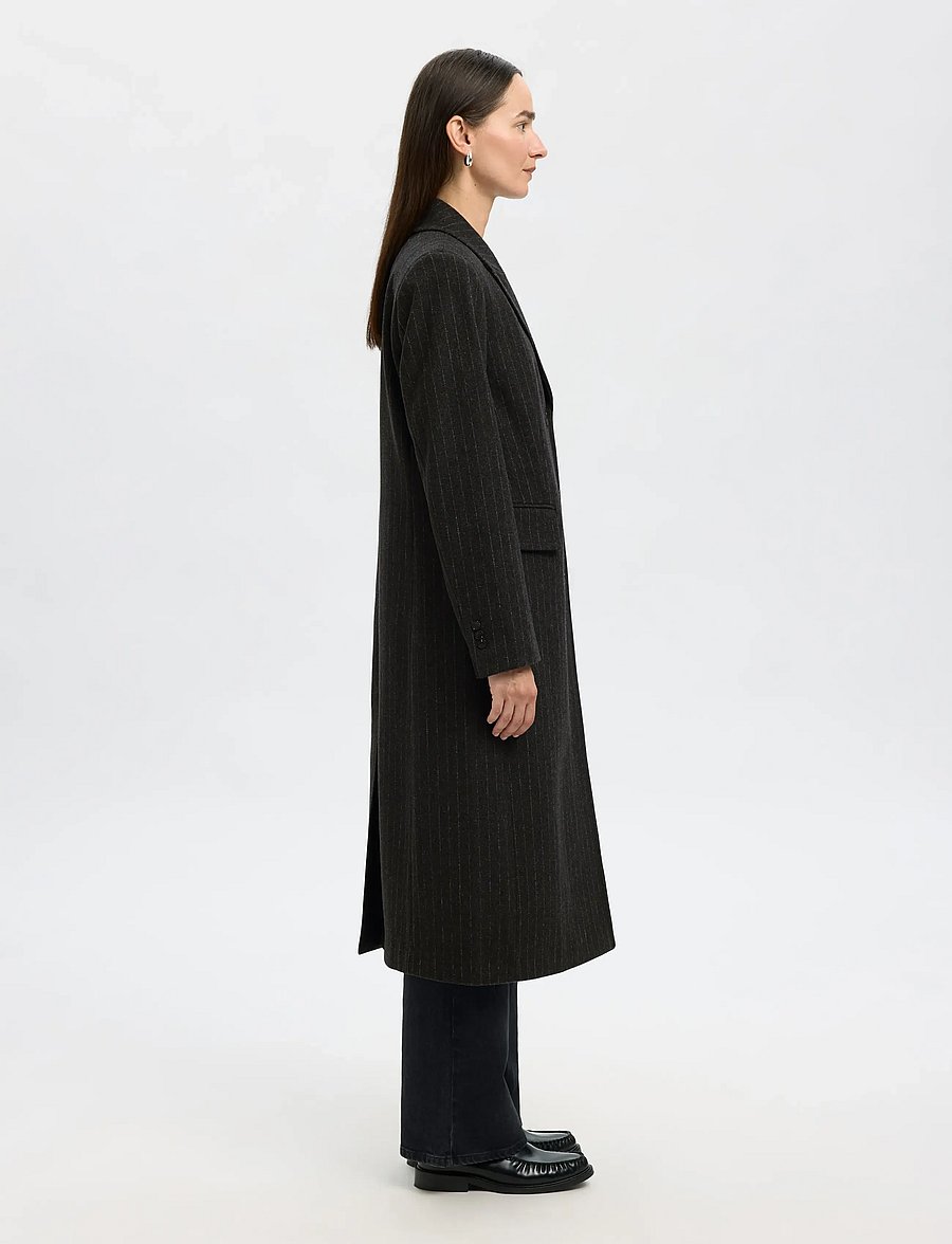 Selected - SLFALLY WOOL BLEND COAT #S - vestes d'hiver - dark grey melange - 5
