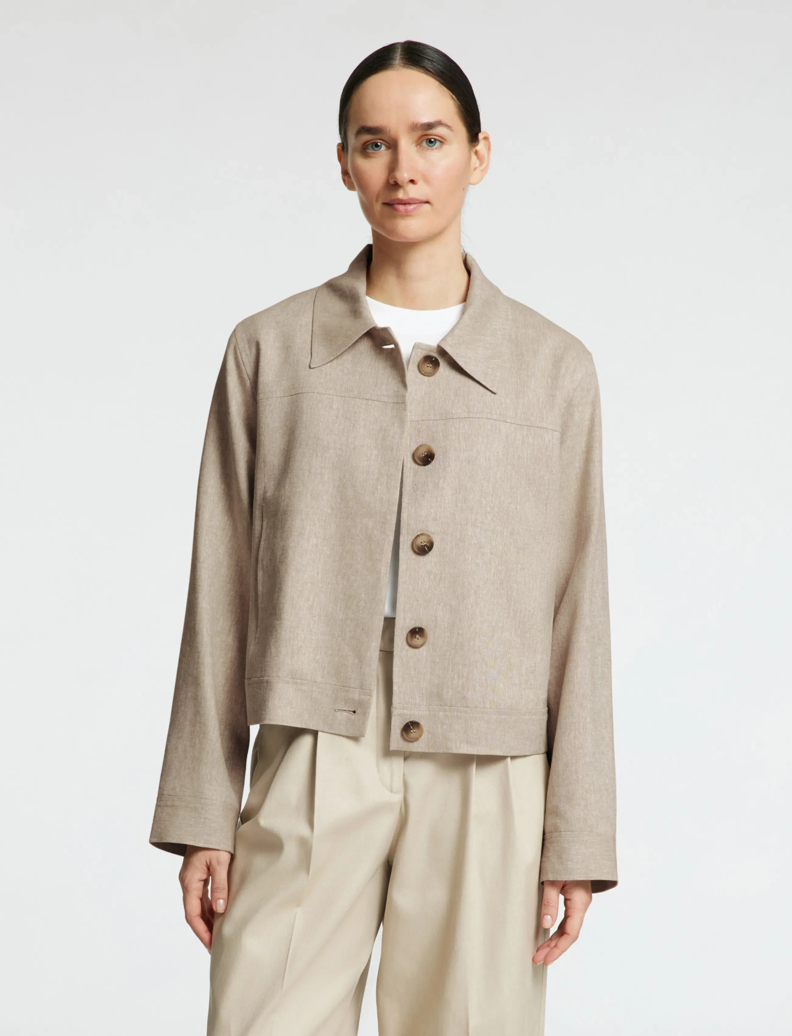 Selected SLFJADA SUN SHORT JACKET - Jackets - NOMAD / beige