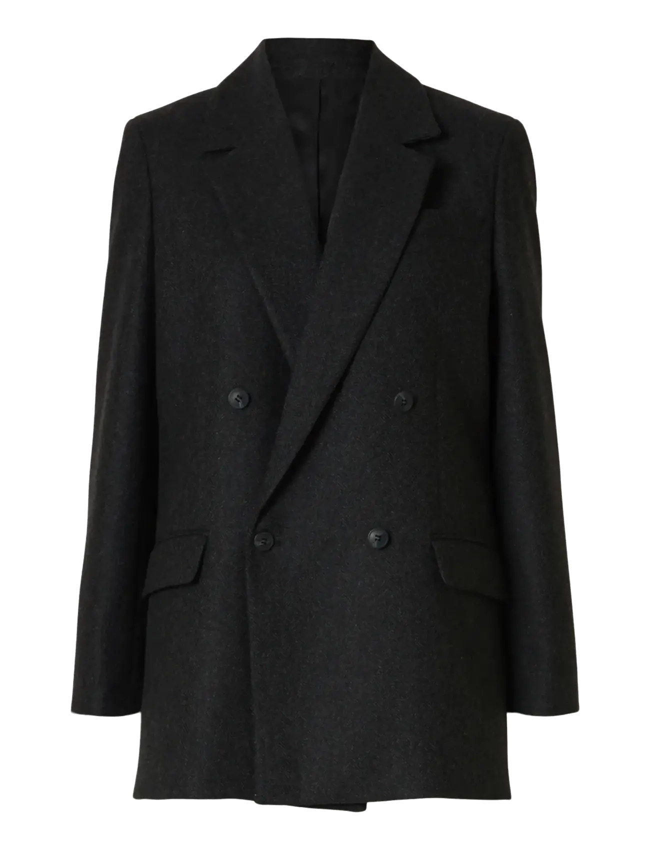 Selected SLFELIN WOOL BLEND BLAZER NOOS - Blazere - BLACK / grey