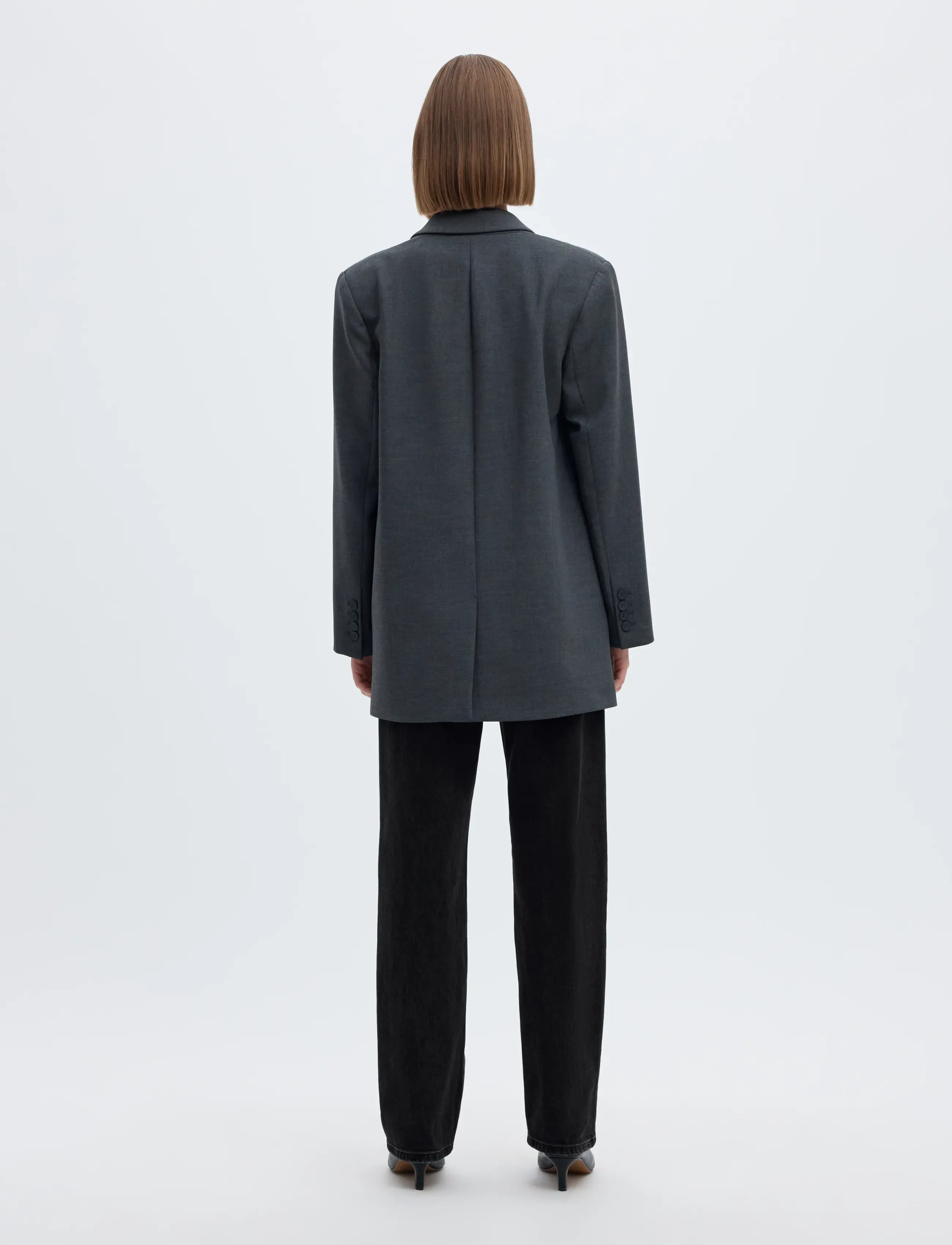 Selected - SLWSTRAIGHT BEA-KORI MW JEANS NOOS - igapäevane stiil - black denim - 2