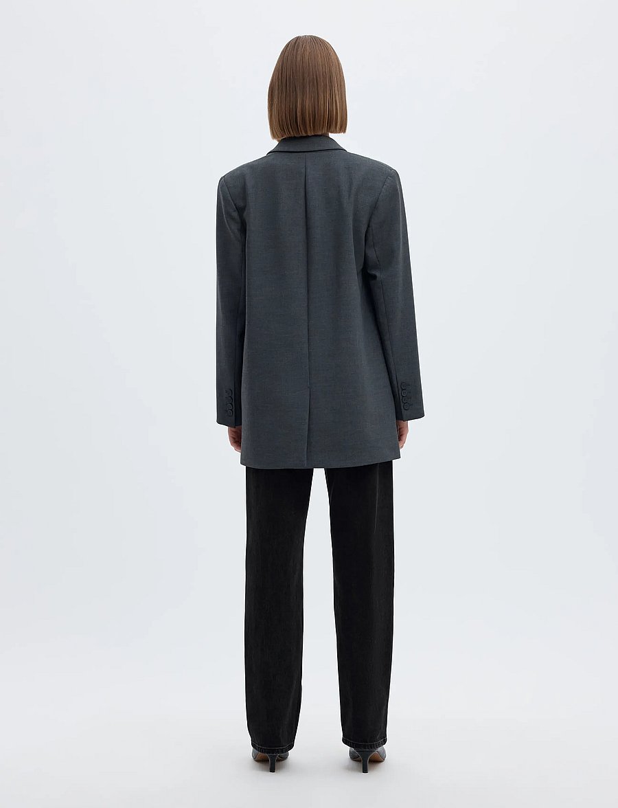 Selected - SLWSTRAIGHT BEA-KORI MW JEANS NOOS - igapäevane stiil - black denim - 2