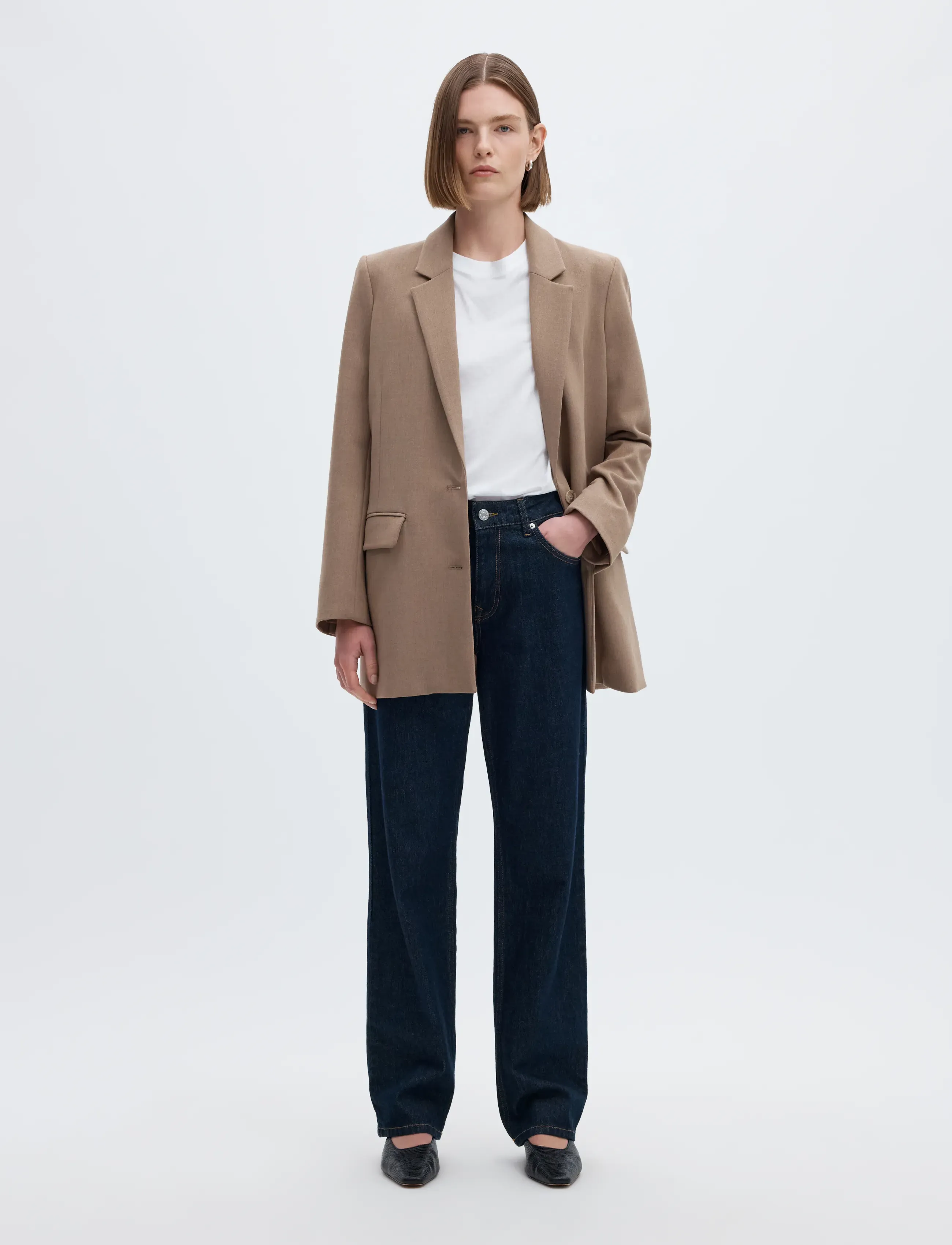 Selected - SLWSTRAIGHT BEA-KORI MW JEANS NOOS - straight jeans - dark blue denim - 3