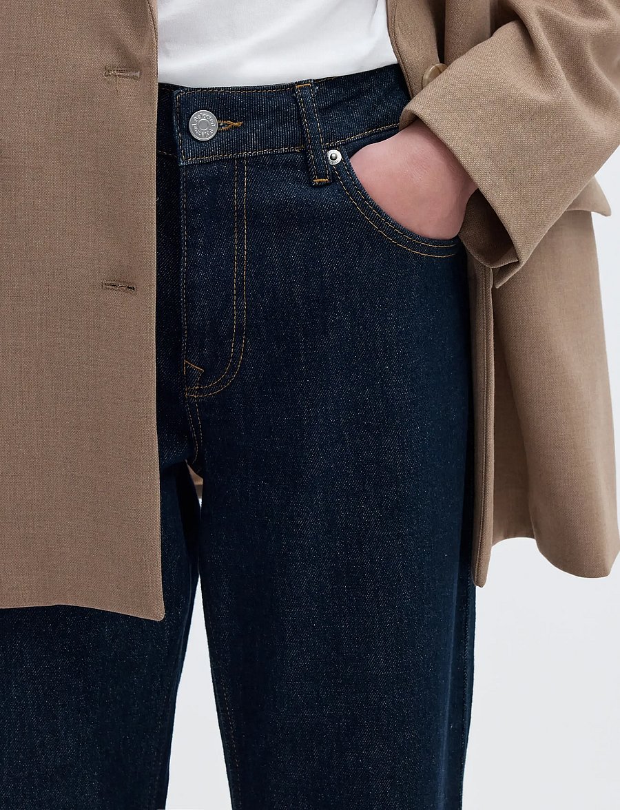 Selected - SLWSTRAIGHT BEA-KORI MW JEANS NOOS - gerade jeans - dark blue denim - 4