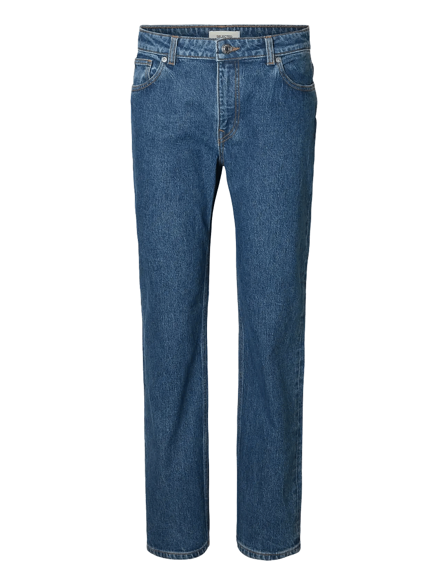 Selected - SLWSTRAIGHT BEA-KORI MW JEANS NOOS - straight jeans - medium blue denim - 1