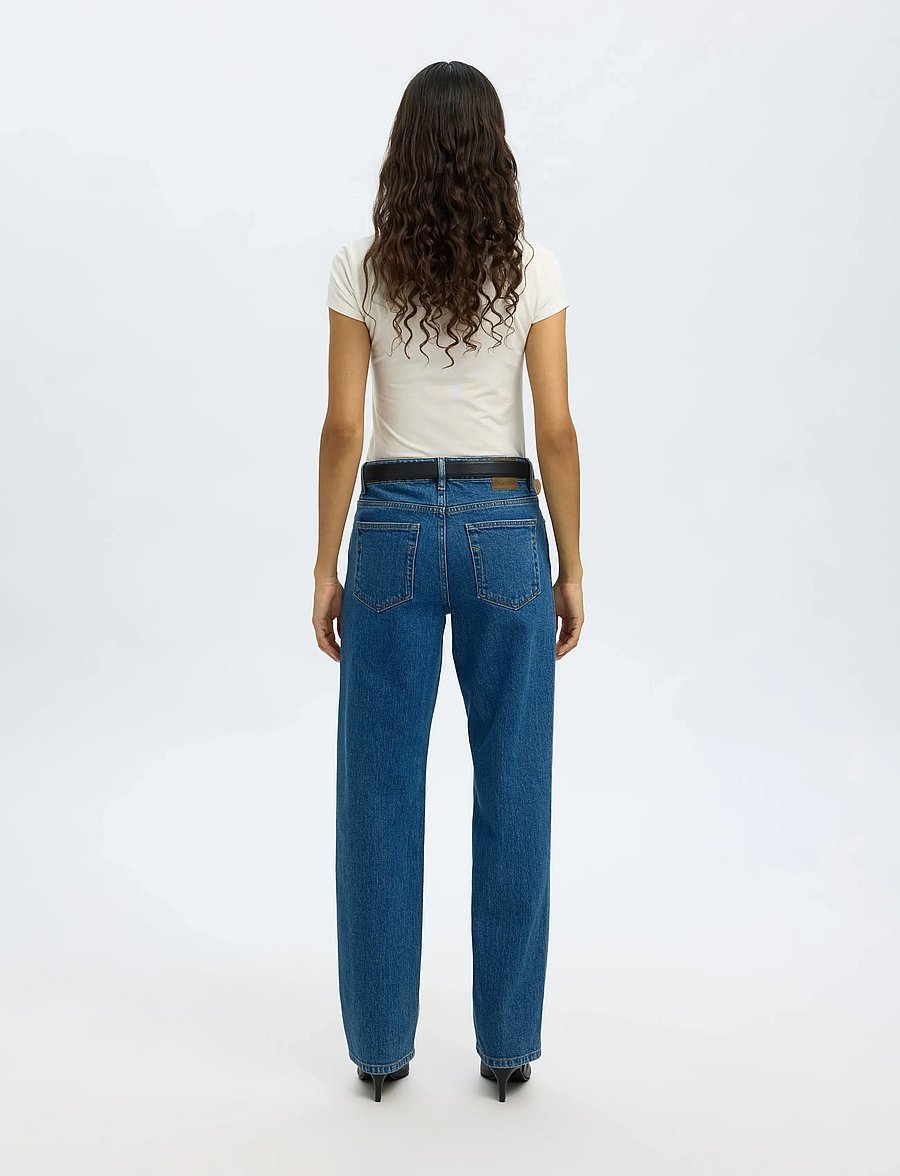 Selected - SLWSTRAIGHT BEA-KORI MW JEANS NOOS - straight jeans - medium blue denim - 2
