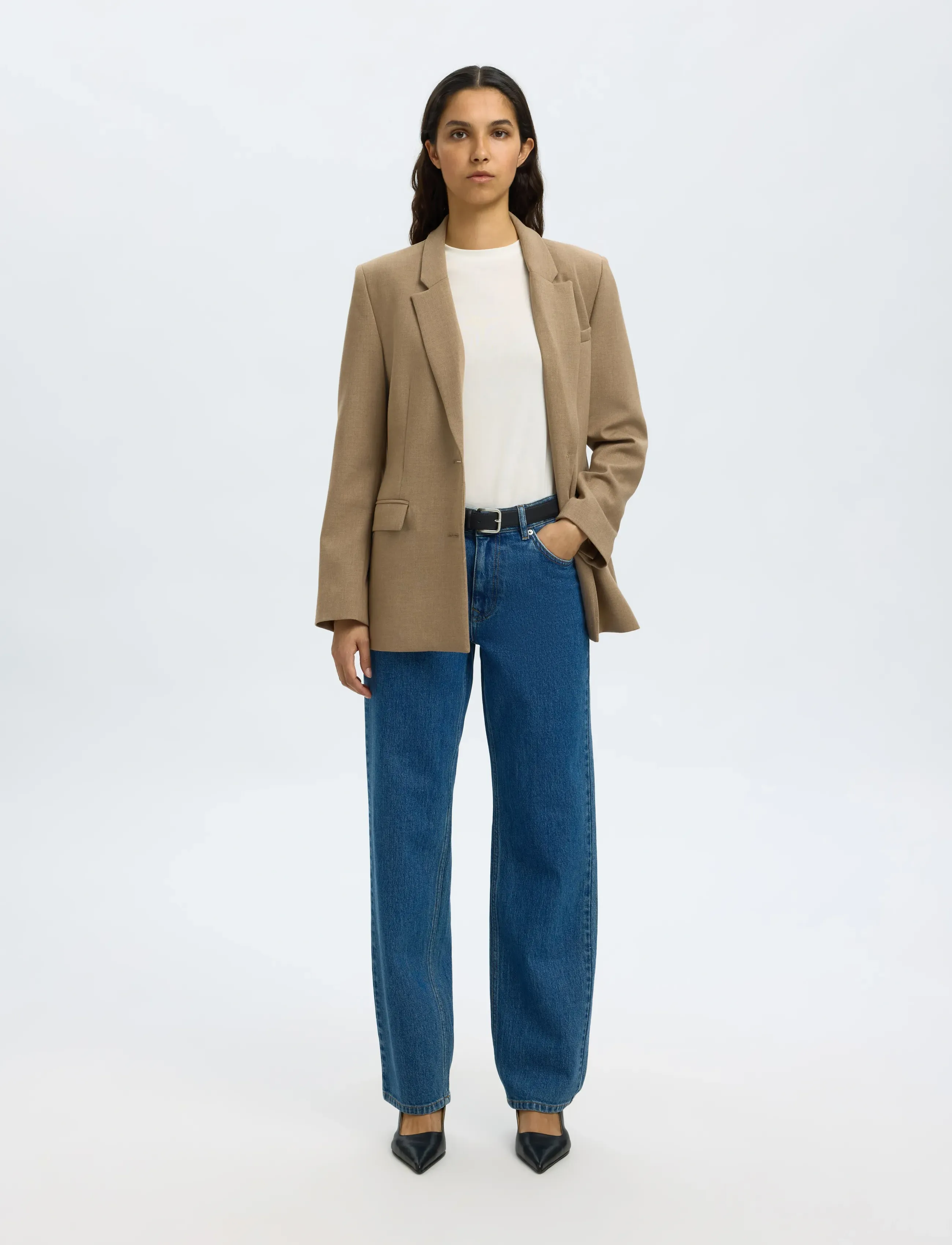 Selected - SLWSTRAIGHT BEA-KORI MW JEANS NOOS - straight jeans - medium blue denim - 3