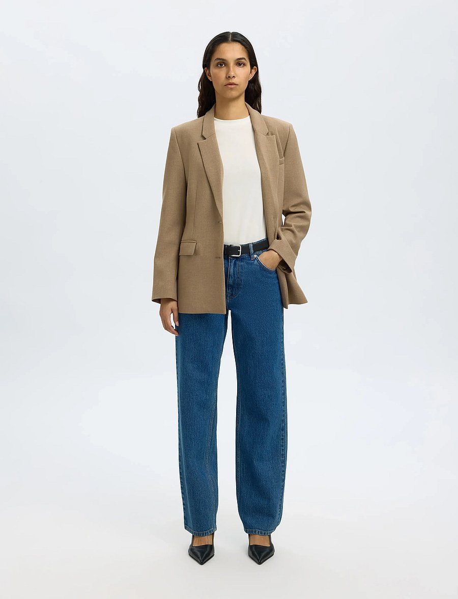 Selected - SLWSTRAIGHT BEA-KORI MW JEANS NOOS - straight jeans - medium blue denim - 3
