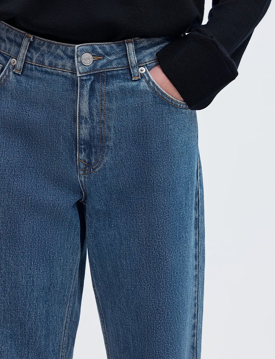 Selected - SLWSTRAIGHT BEA-KORI MW JEANS NOOS - straight jeans - medium blue denim - 4