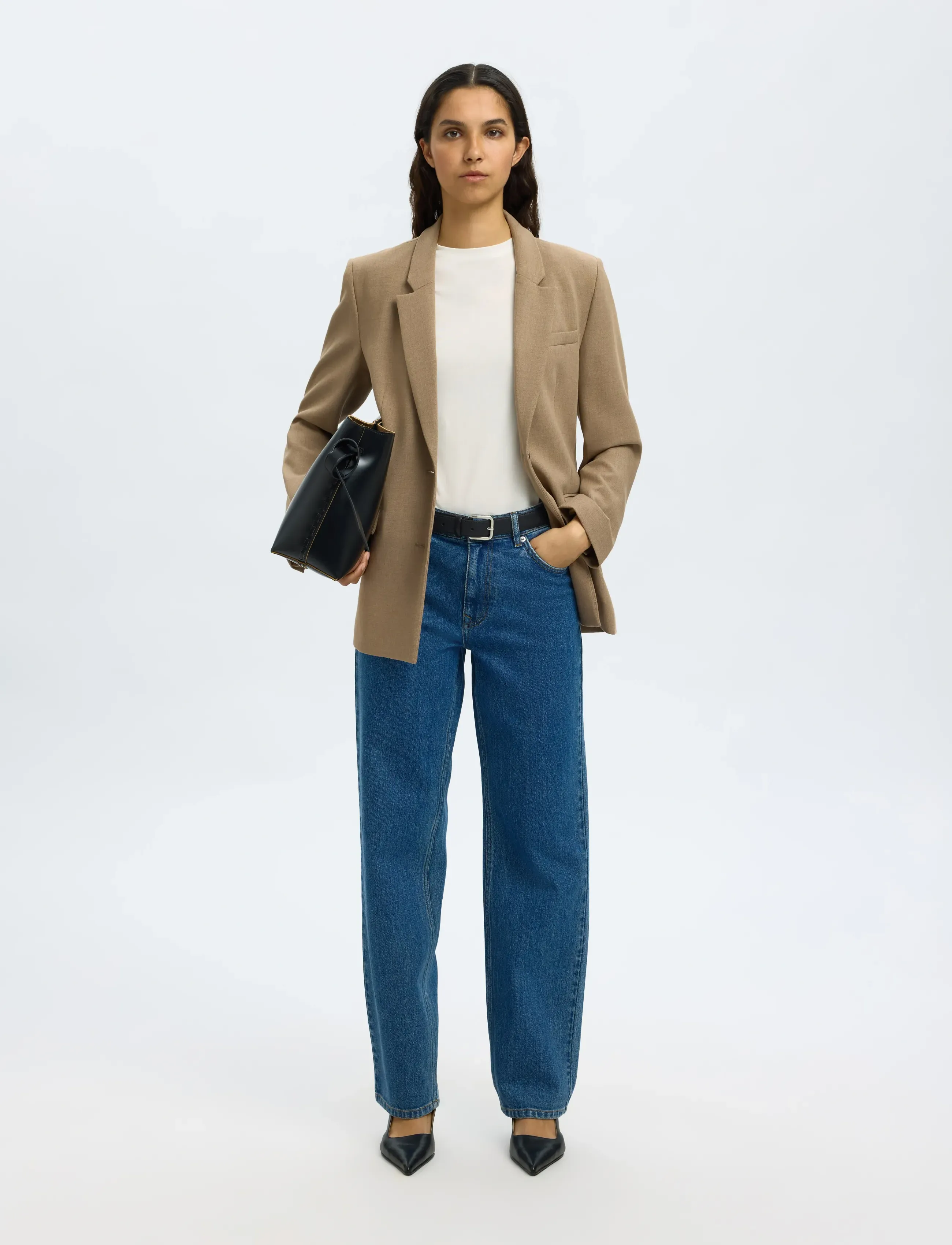 Selected - SLWSTRAIGHT BEA-KORI MW JEANS NOOS - straight jeans - medium blue denim - 5