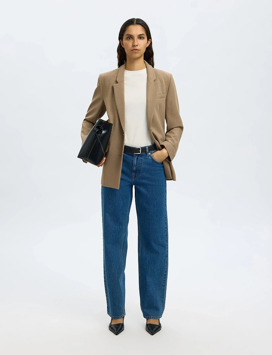 Selected - SLWSTRAIGHT BEA-KORI MW JEANS NOOS - straight jeans - medium blue denim - 5