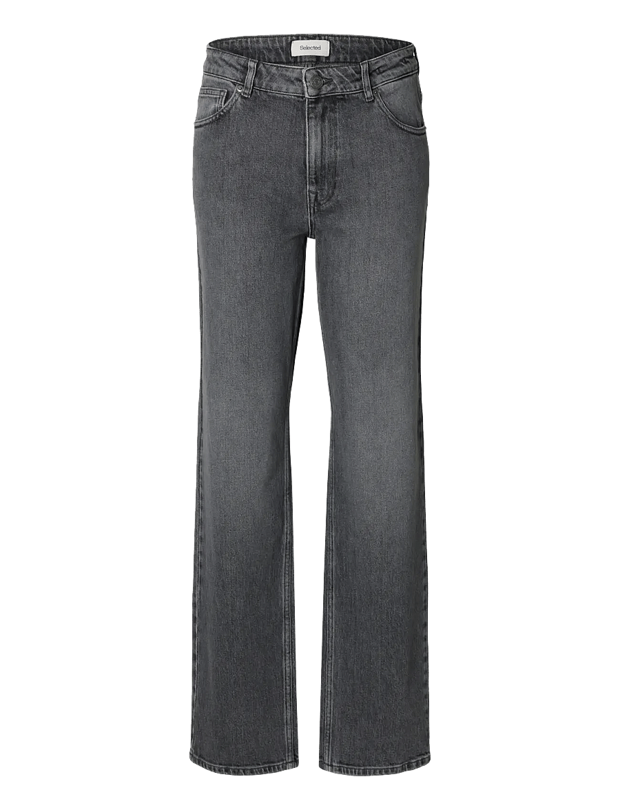 Selected - SLWSTRAIGHT BEA-KORI MW JEANS NOOS - raka jeans - medium grey denim - 1