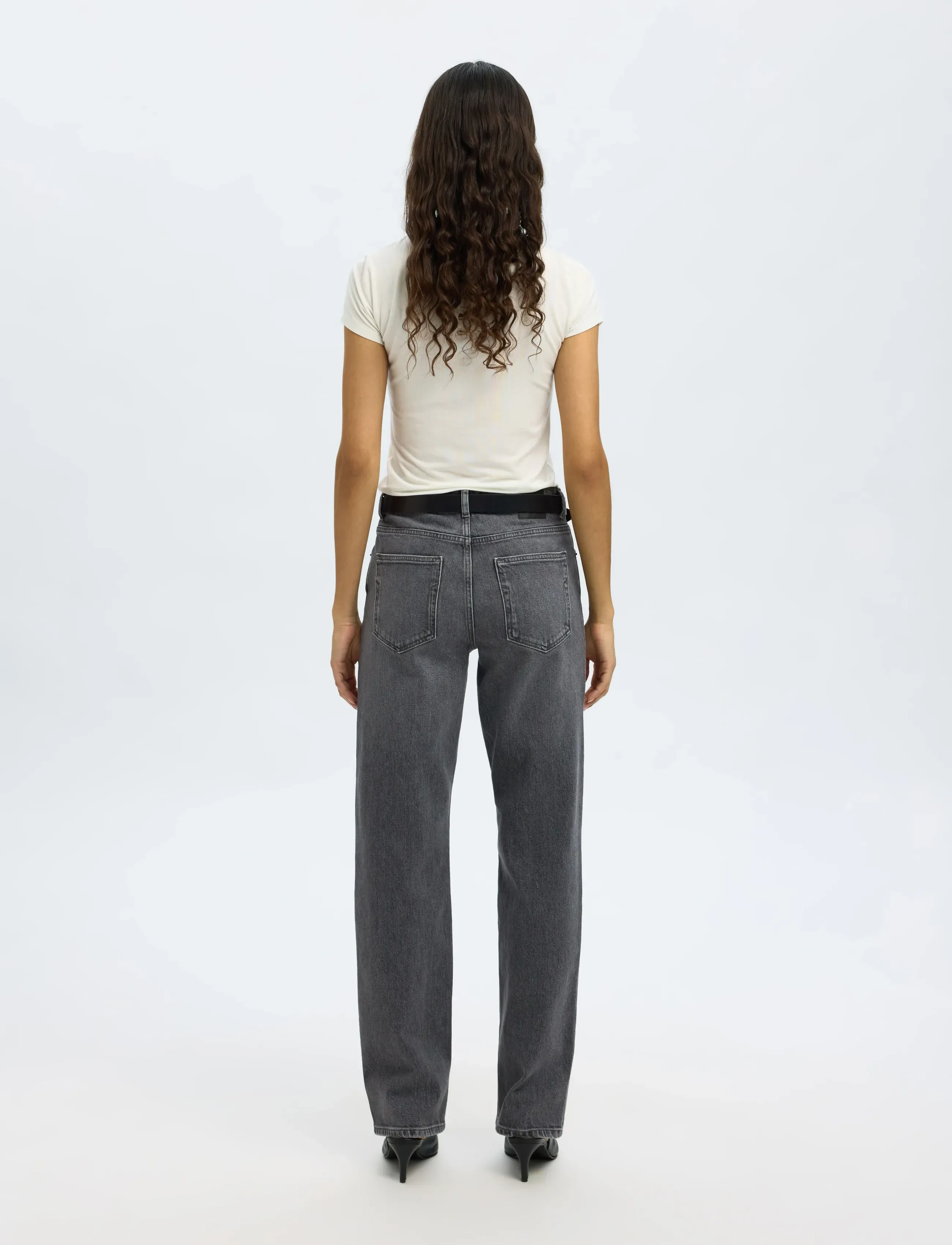 Selected - SLWSTRAIGHT BEA-KORI MW JEANS NOOS - raka jeans - medium grey denim - 2