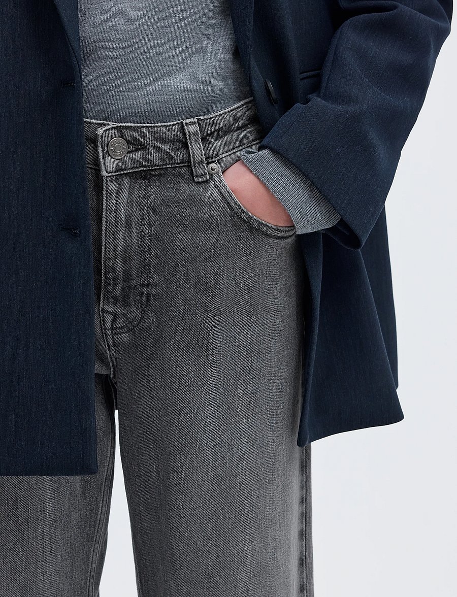 Selected - SLWSTRAIGHT BEA-KORI MW JEANS NOOS - gerade jeans - medium grey denim - 4