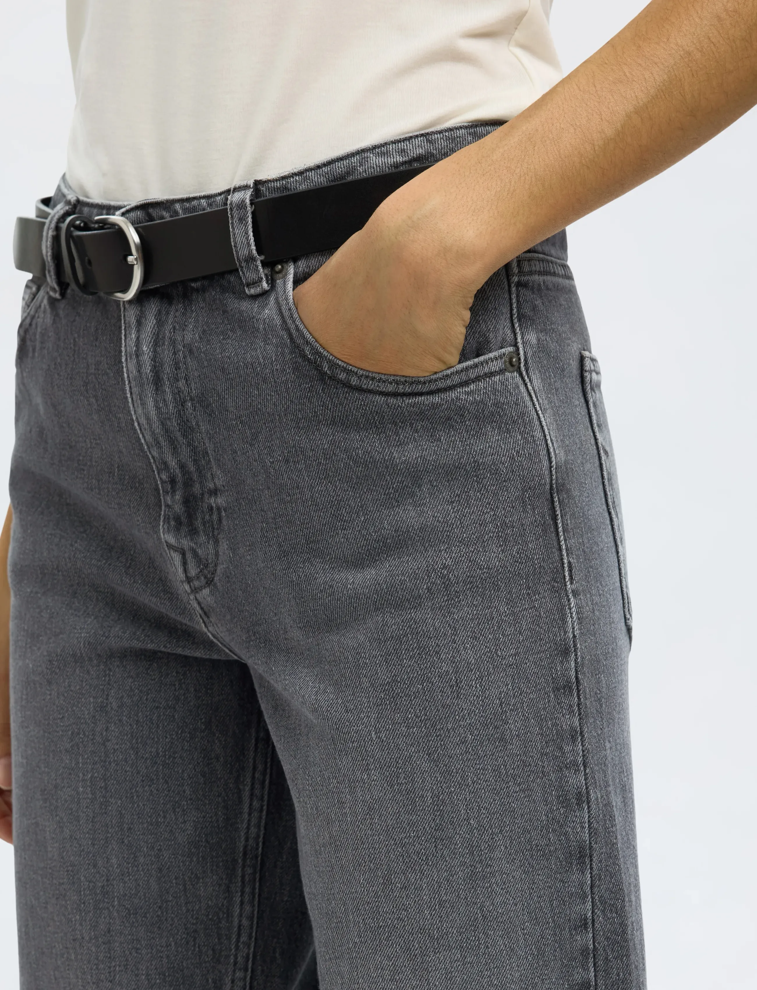 Selected - SLWSTRAIGHT BEA-KORI MW JEANS NOOS - raka jeans - medium grey denim - 4