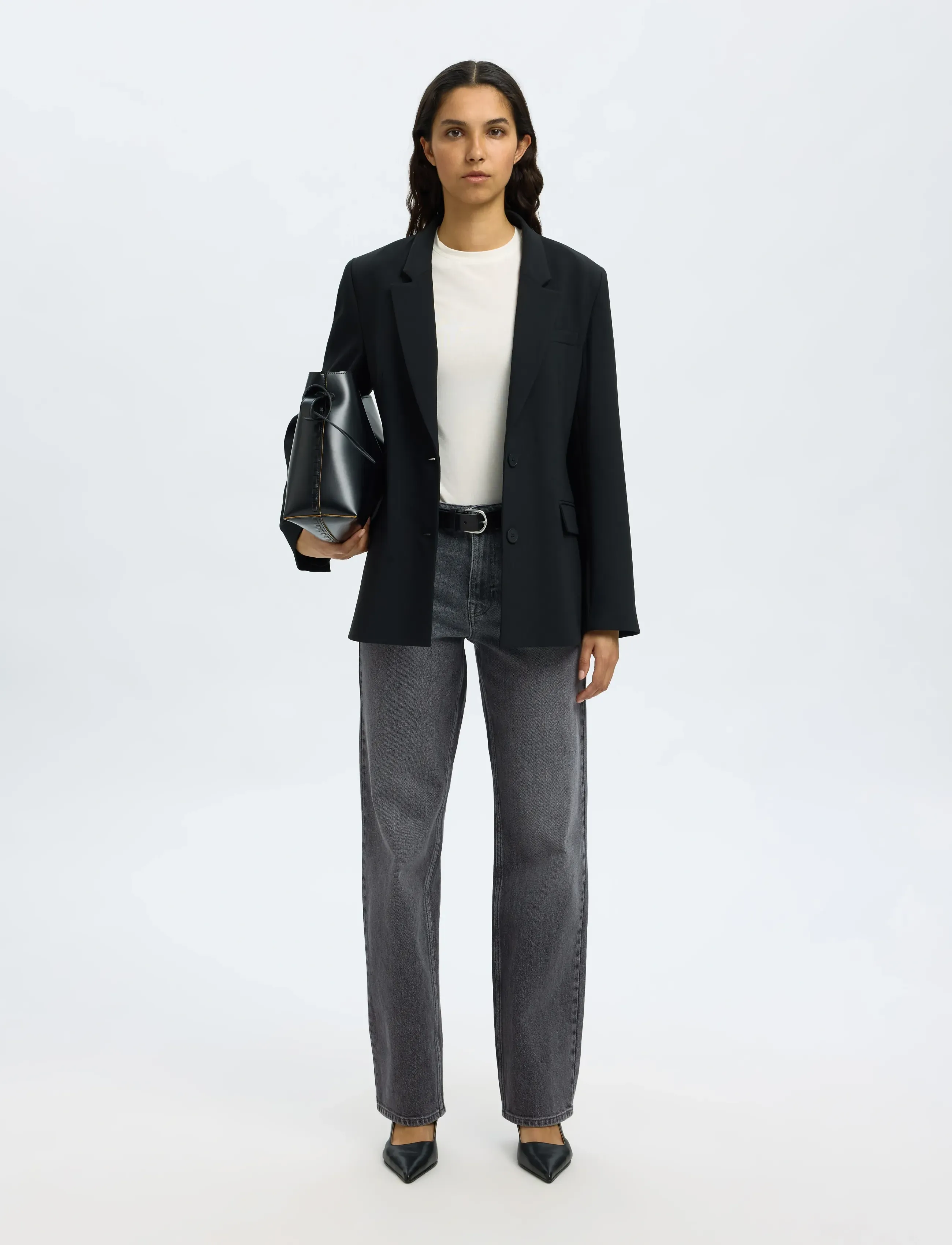Selected - SLWSTRAIGHT BEA-KORI MW JEANS NOOS - raka jeans - medium grey denim - 5