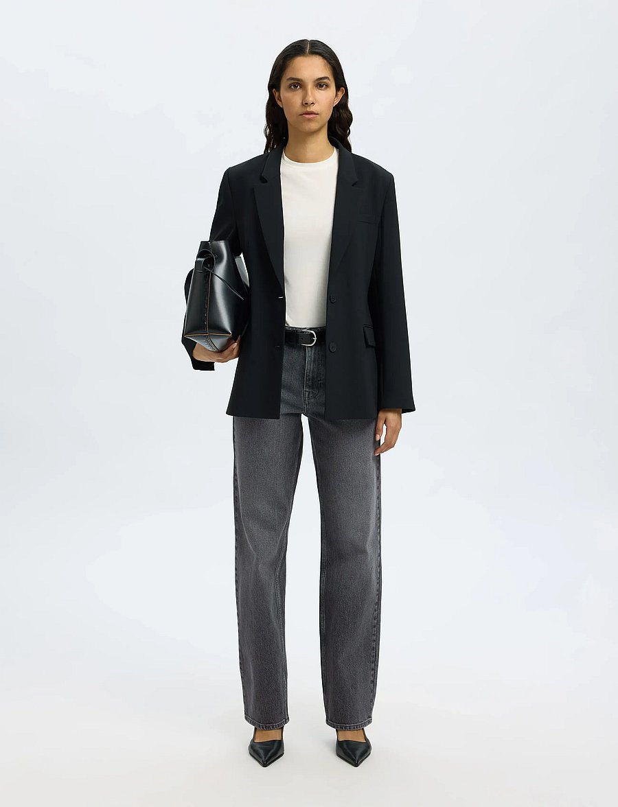 Selected - SLWSTRAIGHT BEA-KORI MW JEANS NOOS - raka jeans - medium grey denim - 5