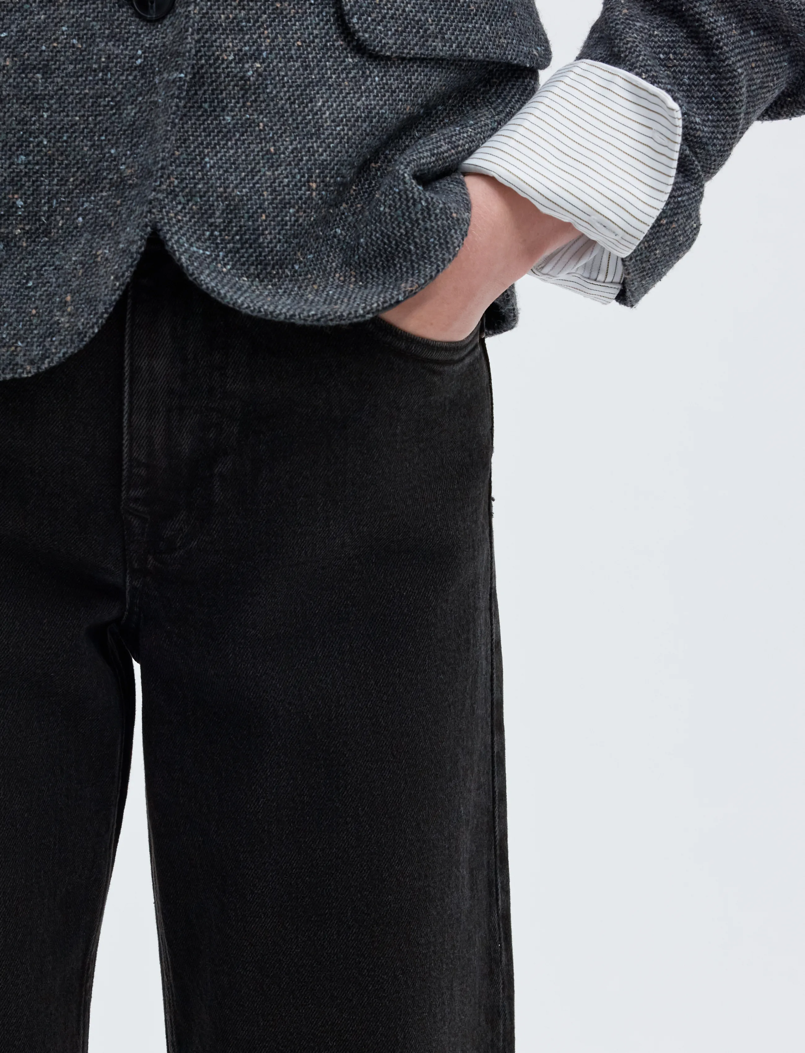 Selected - SLWWIDE BEA-KORI HW JEANS NOOS - wide leg jeans - black denim - 4