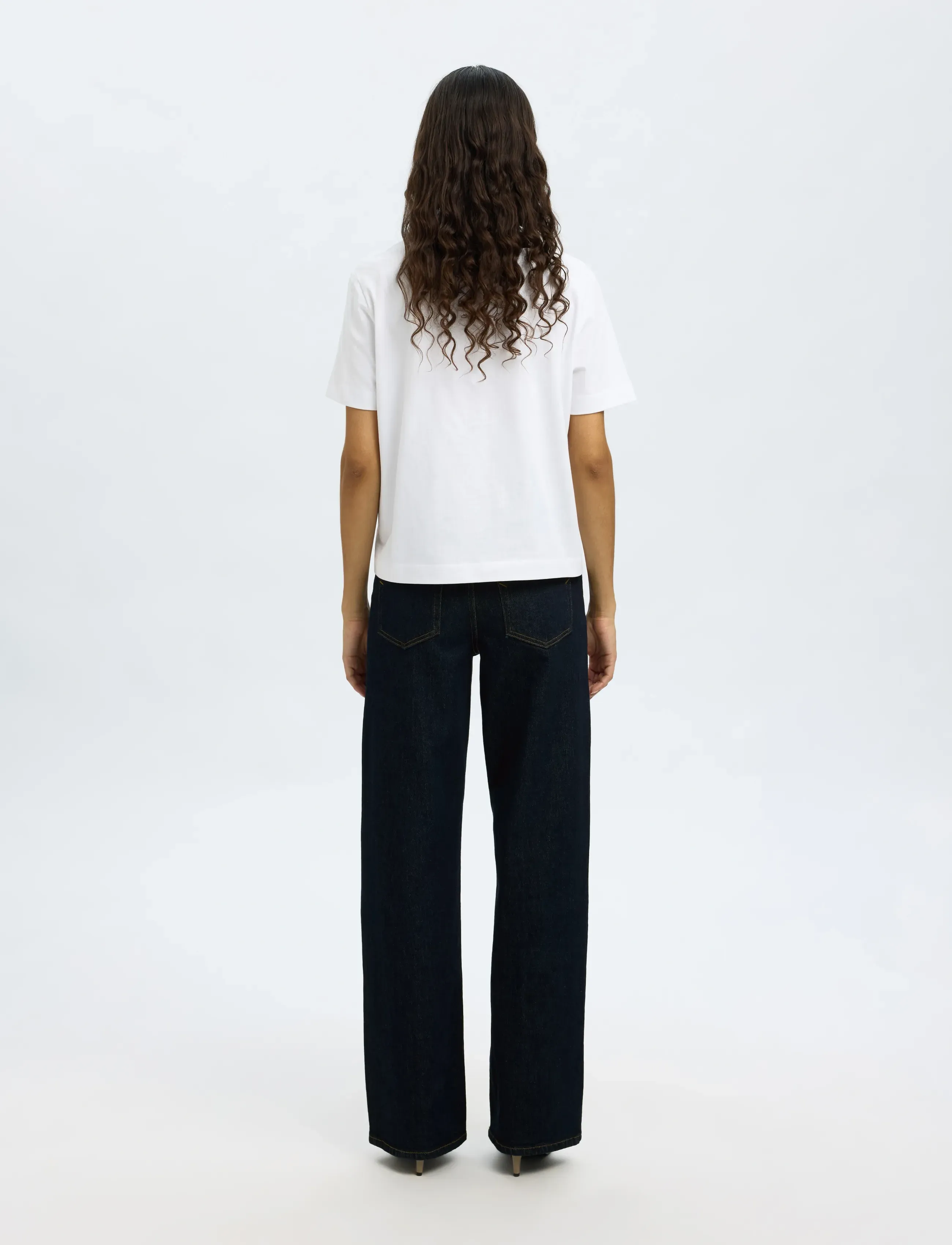 Selected - SLWWIDE BEA-KORI HW JEANS NOOS - brede jeans - dark blue denim - 2