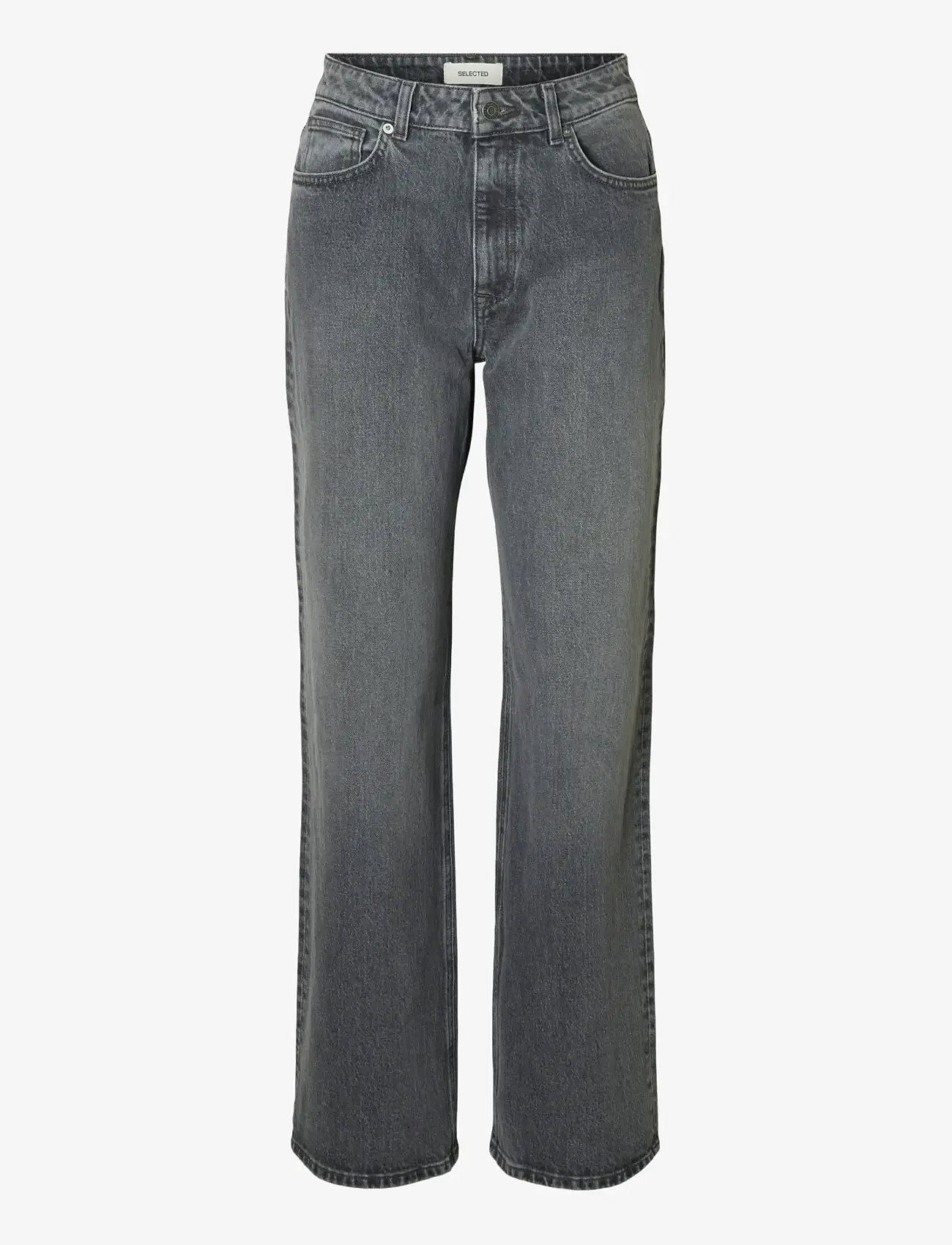 Selected - SLFWIDE BEA-KORI HW JEANS NOOS - hosen mit weitem bein - medium grey denim - 1