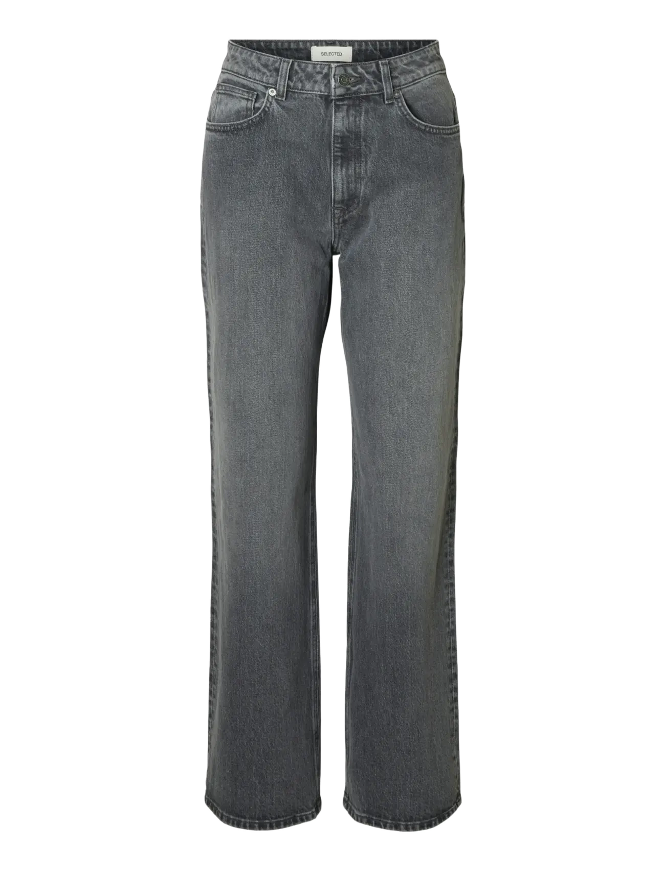 SLFWIDE BEA-KORI HW JEANS NOOS - MEDIUM GREY DENIM
