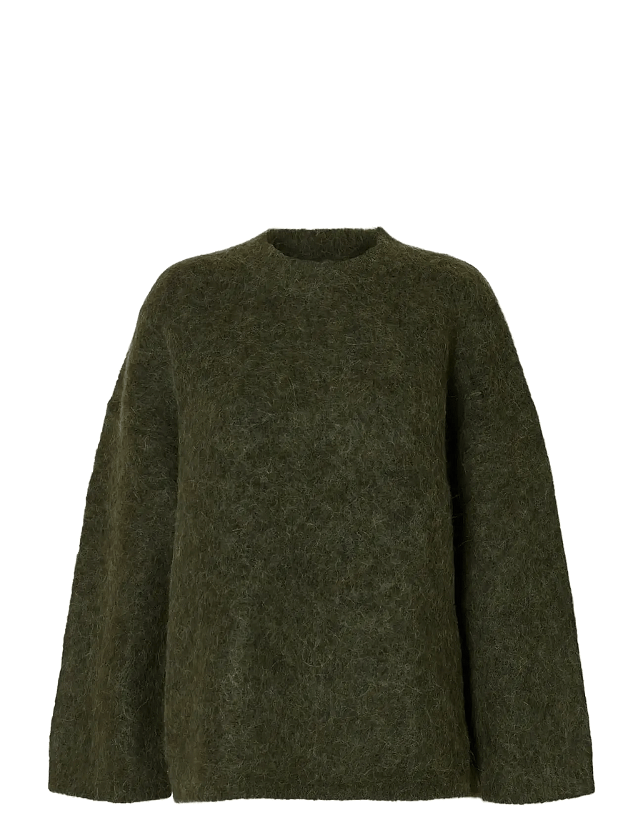 Selected - SLWGABRIELLA LS KNIT NEW O-NECK NOOS - pullover - deep depths - 1