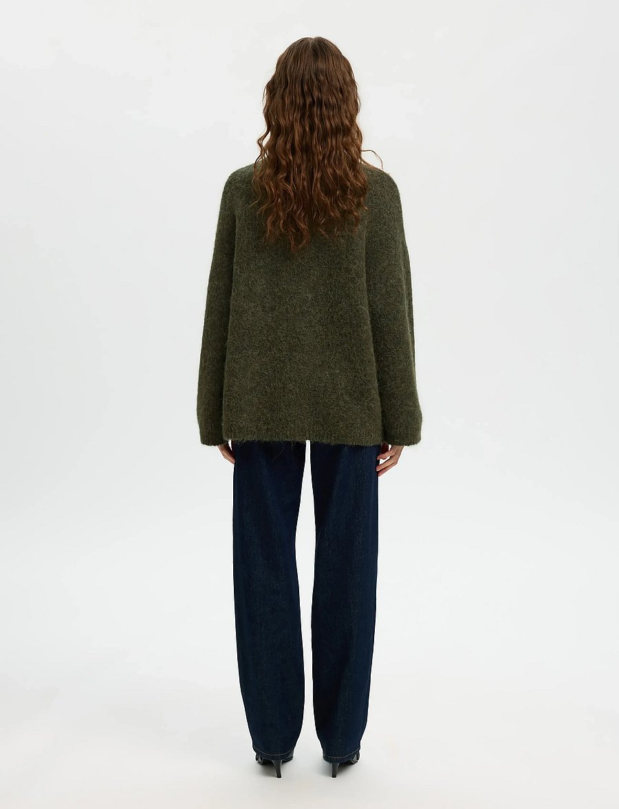 Selected - SLWGABRIELLA LS KNIT NEW O-NECK NOOS - pullover - deep depths - 2
