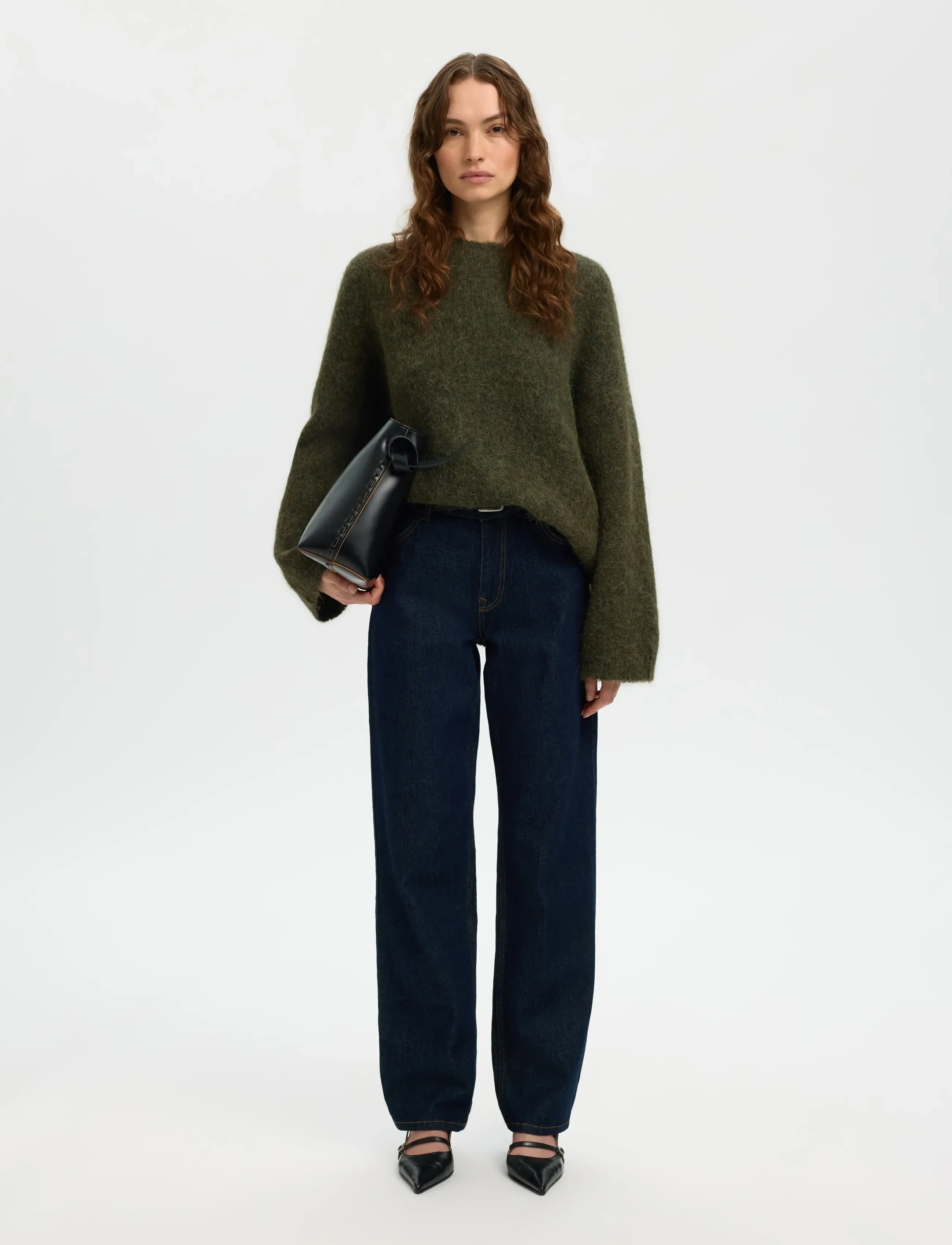 Selected - SLWGABRIELLA LS KNIT NEW O-NECK NOOS - pulls - deep depths - 4