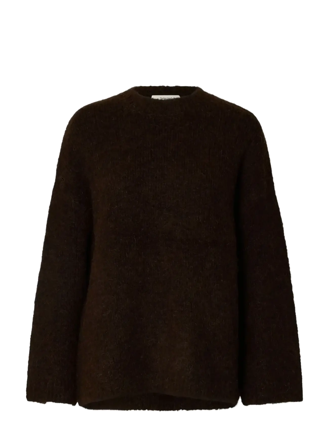 Selected SLFGABRIELLA LS KNIT NEW O-NECK NOOS - Pullover - DELICIOSO / brown