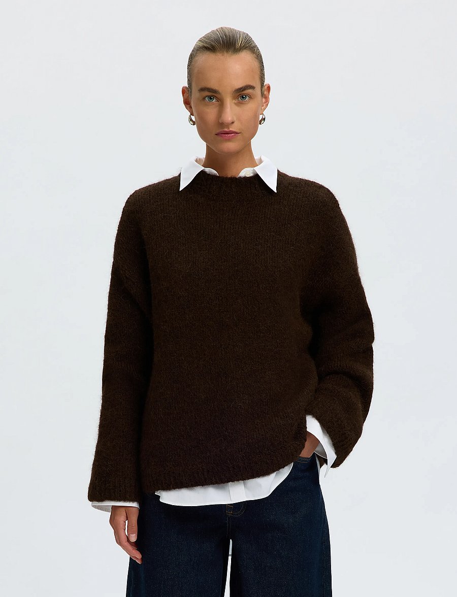 Selected - SLWGABRIELLA LS KNIT NEW O-NECK NOOS - kampsunid - delicioso - 0