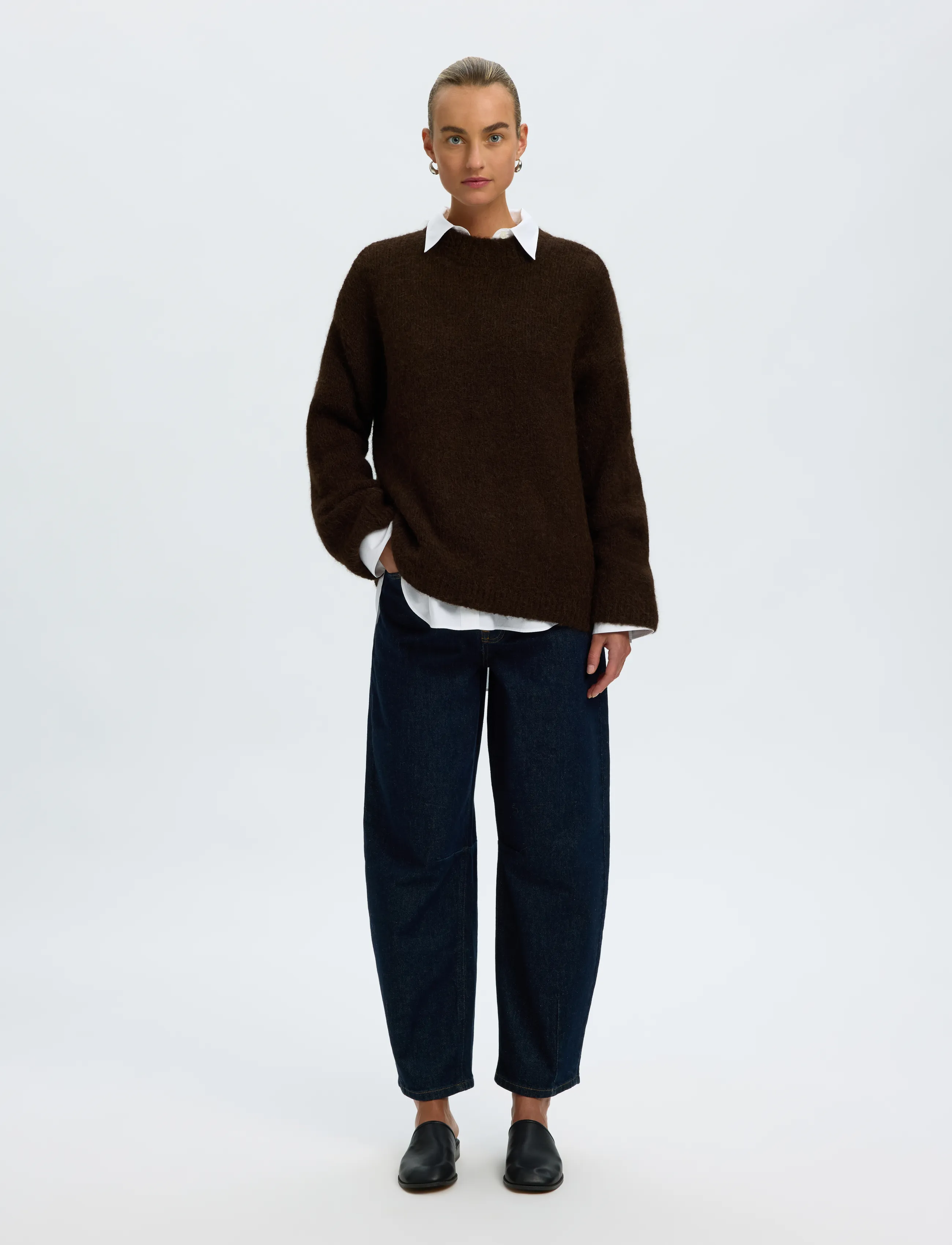 Selected - SLWGABRIELLA LS KNIT NEW O-NECK NOOS - jumpers - delicioso - 3