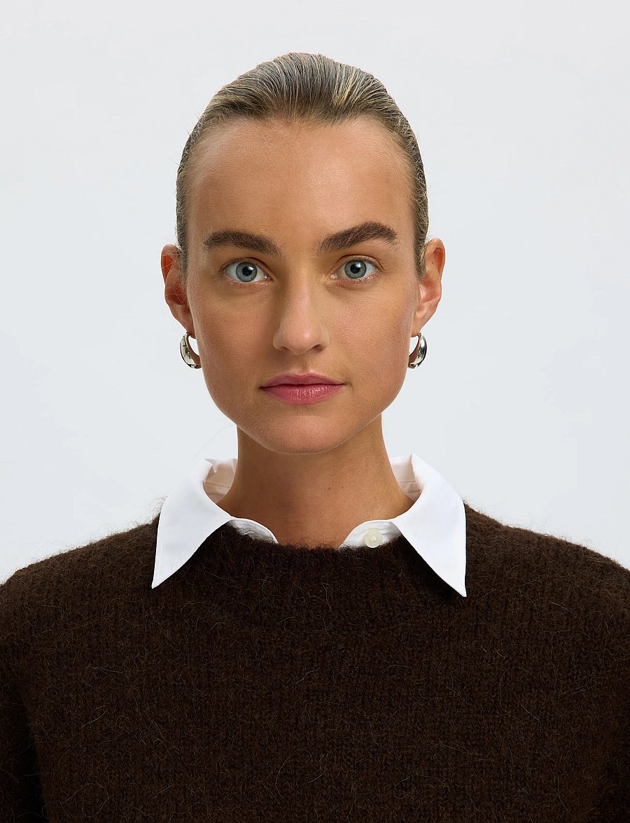 Selected - SLWGABRIELLA LS KNIT NEW O-NECK NOOS - kampsunid - delicioso - 4