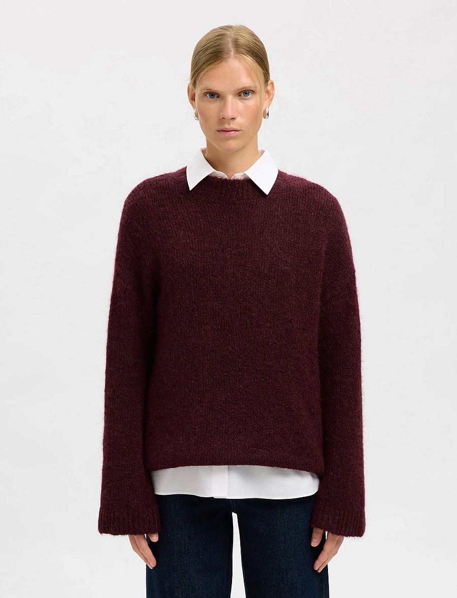 Selected - SLWGABRIELLA LS KNIT NEW O-NECK NOOS - pullover - fig - 0
