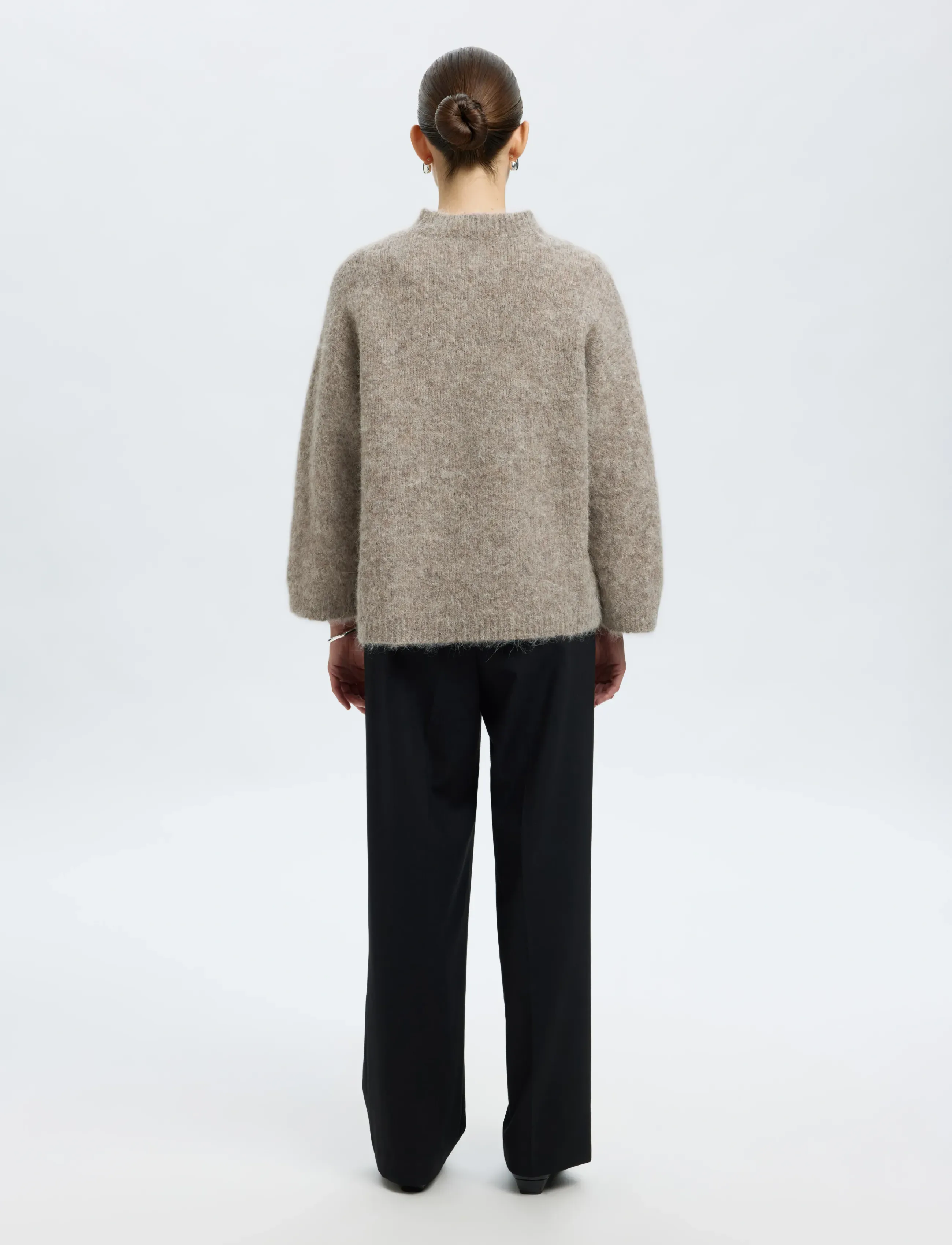 Selected - SLFGABRIELLA LS KNIT NEW O-NECK NOOS - pullover - steel gray - 2