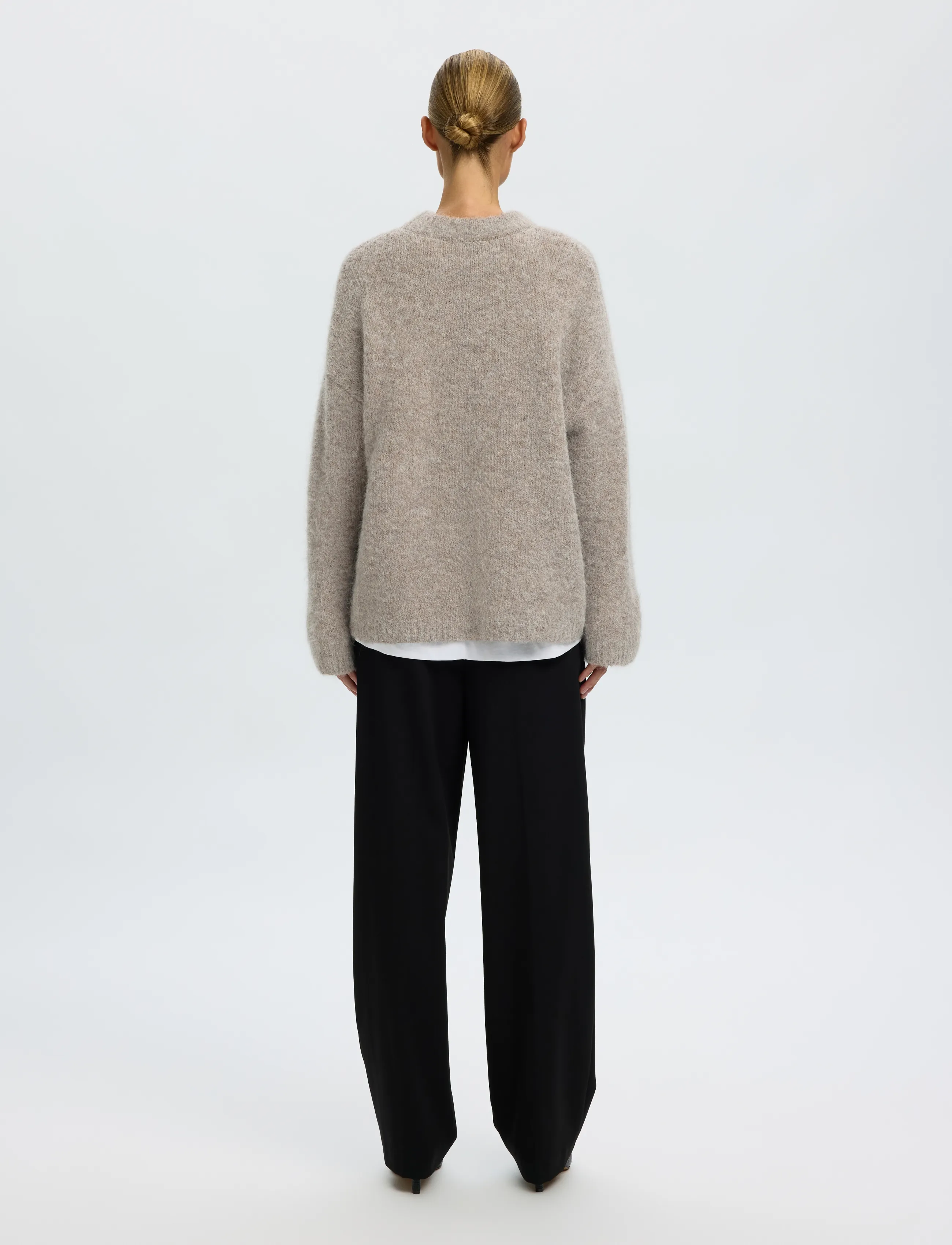 Selected - SLWGABRIELLA LS KNIT NEW O-NECK NOOS - pullover - steel gray - 2