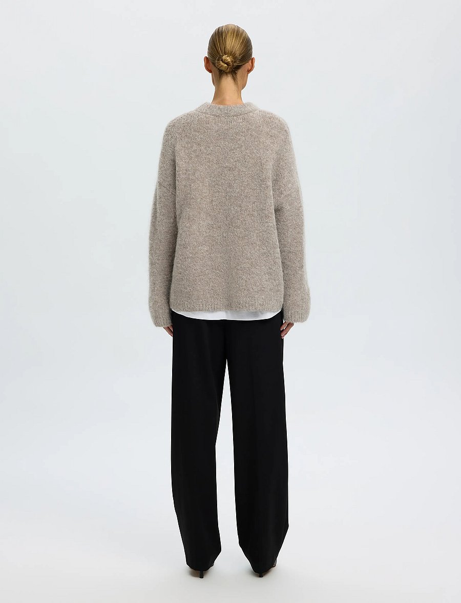 Selected - SLWGABRIELLA LS KNIT NEW O-NECK NOOS - pullover - steel gray - 2