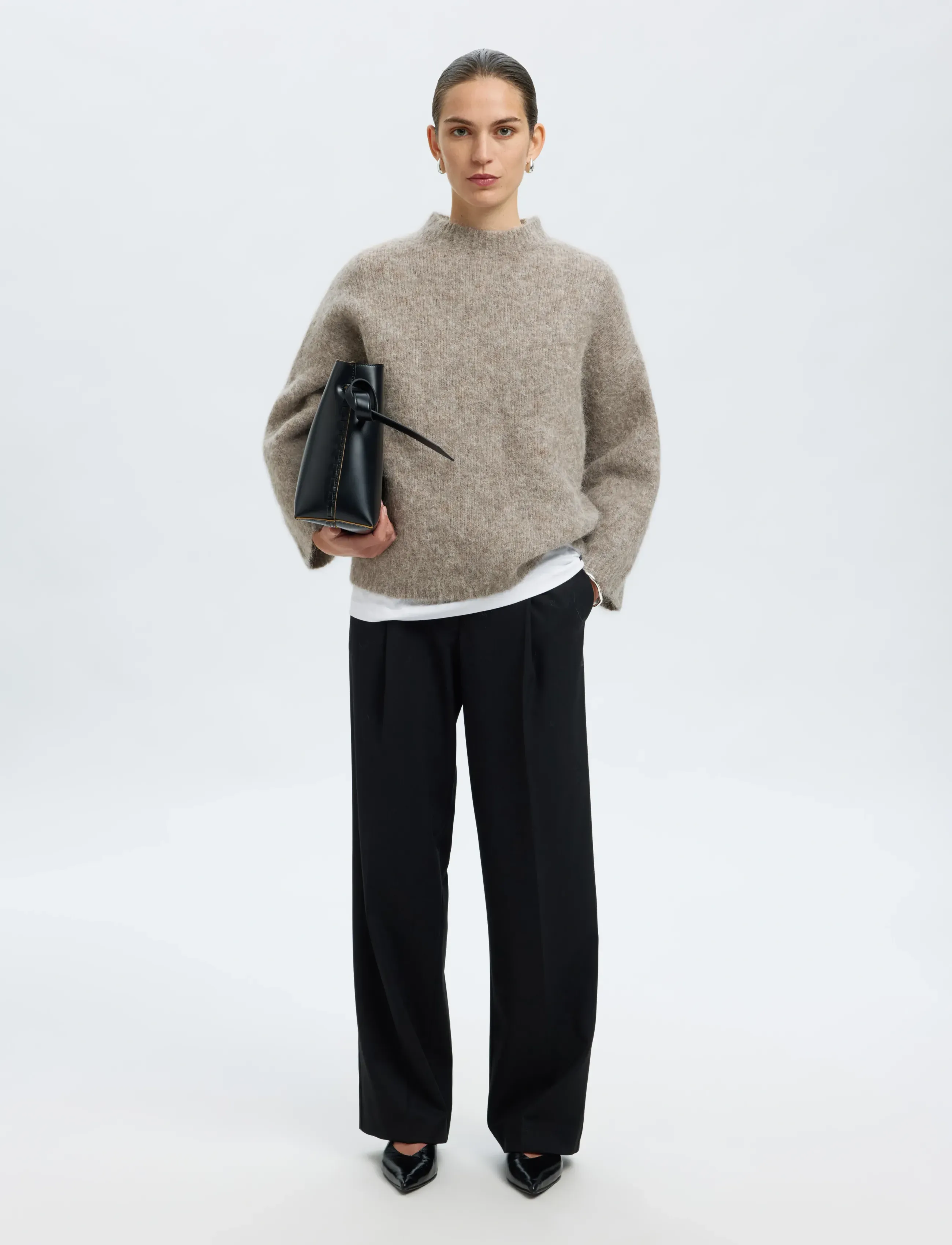 Selected - SLFGABRIELLA LS KNIT NEW O-NECK NOOS - pullover - steel gray - 3