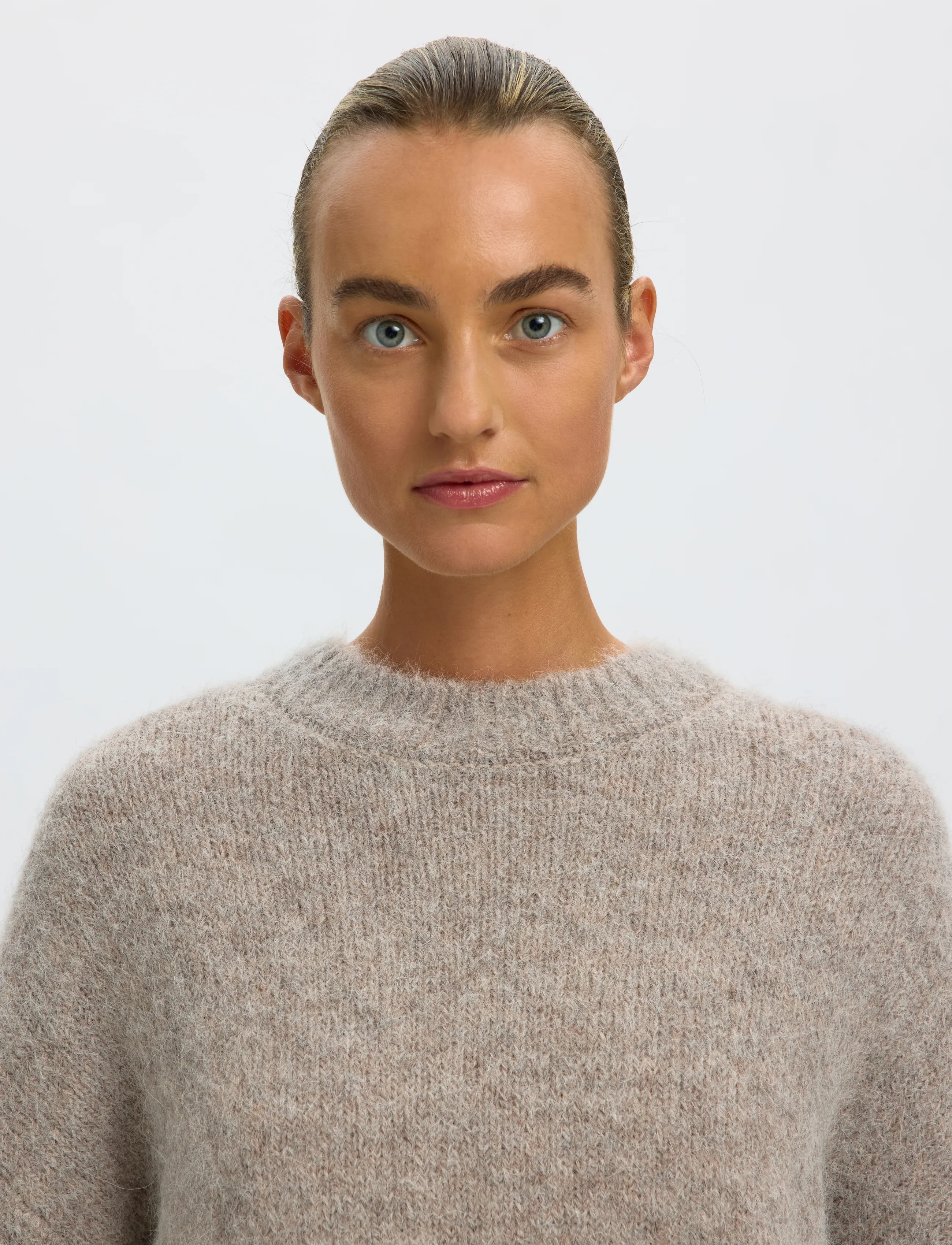 Selected - SLWGABRIELLA LS KNIT NEW O-NECK NOOS - pullover - steel gray - 4