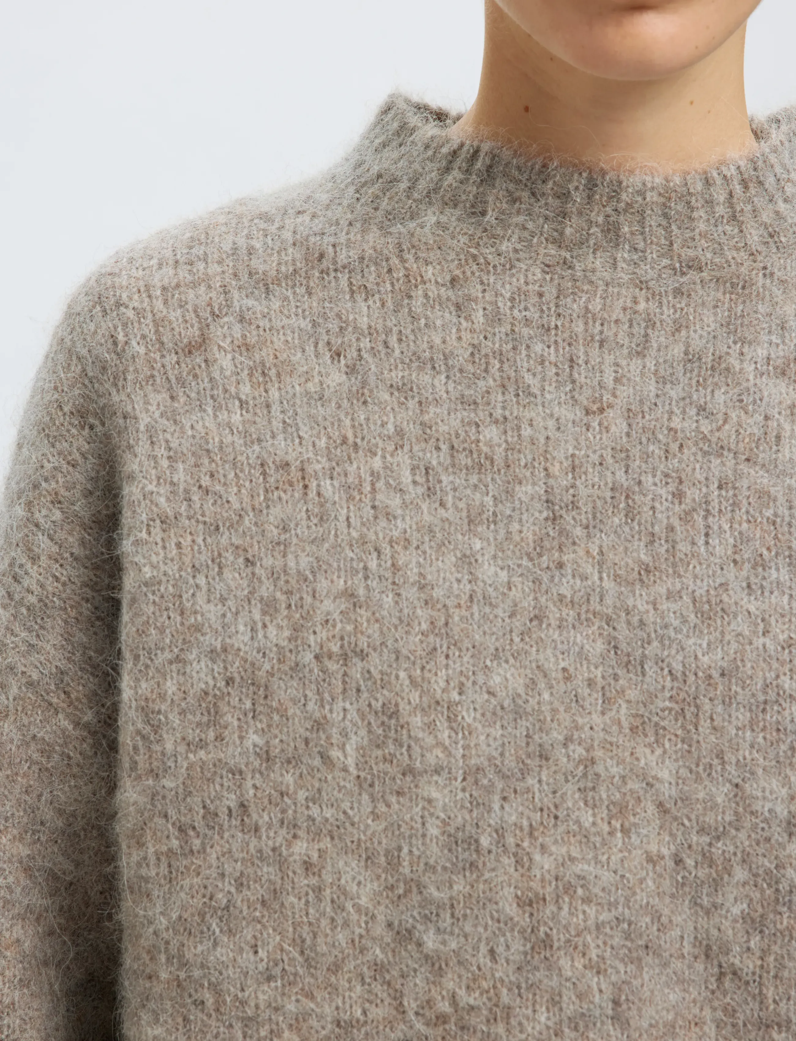Selected - SLFGABRIELLA LS KNIT NEW O-NECK NOOS - pullover - steel gray - 4