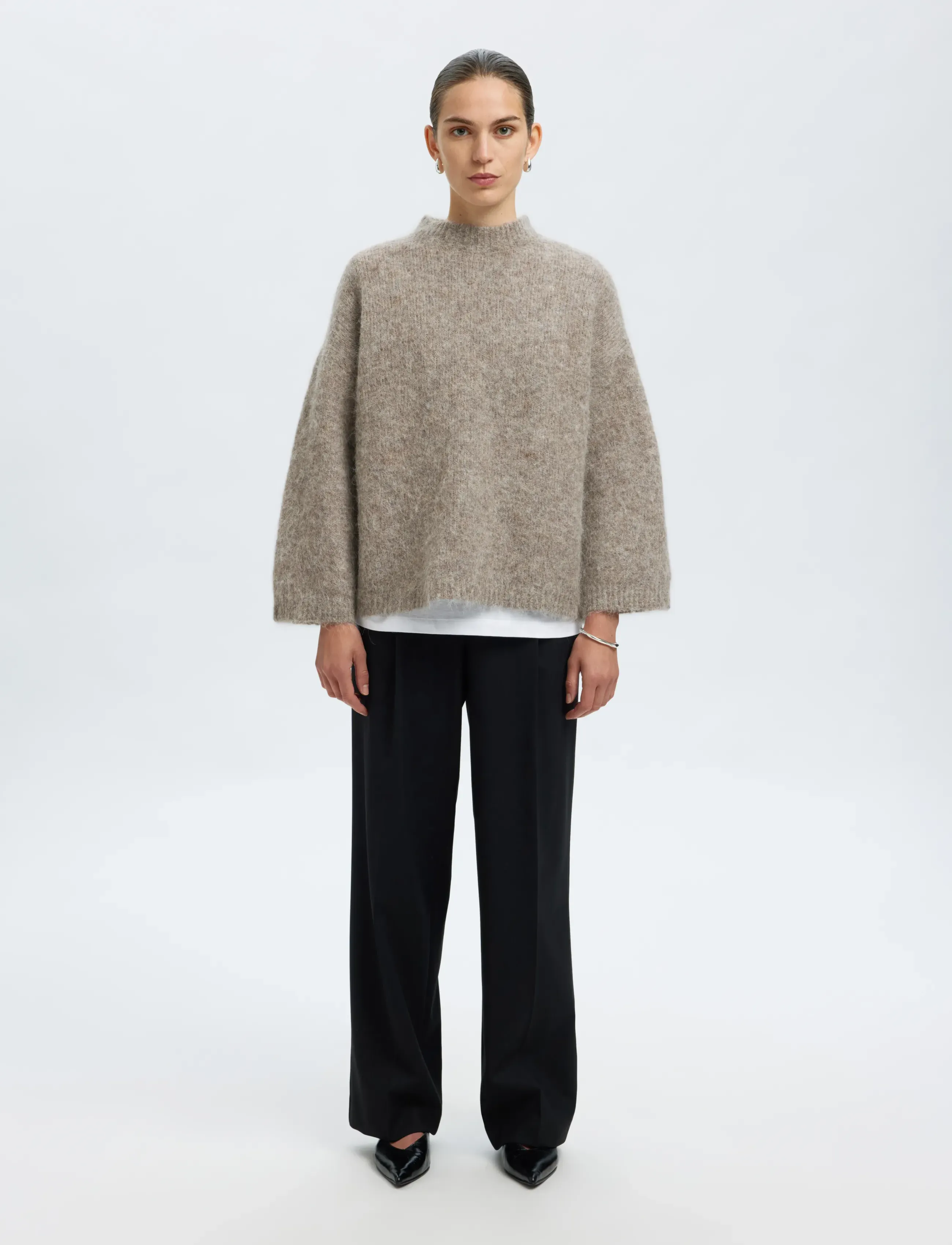 Selected - SLFGABRIELLA LS KNIT NEW O-NECK NOOS - pullover - steel gray - 5