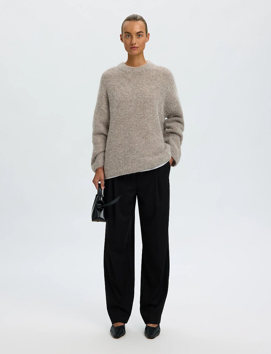 Selected - SLWGABRIELLA LS KNIT NEW O-NECK NOOS - pullover - steel gray - 5