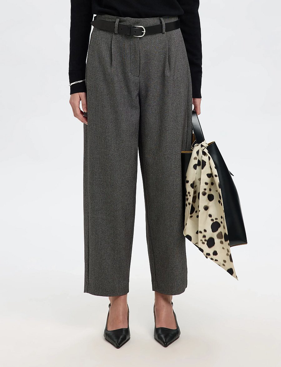 Selected - SLFBARREL ALMA HW PANT NOOS - habitbukser - black - 0