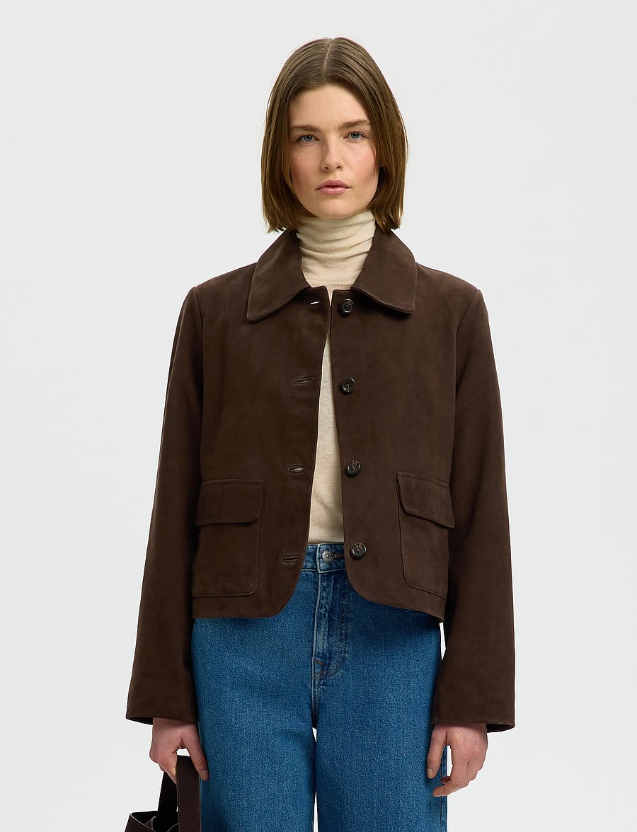 Selected - SLWKAYA SUEDE JACKET NOOS - frühlingsjacken - delicioso - 0