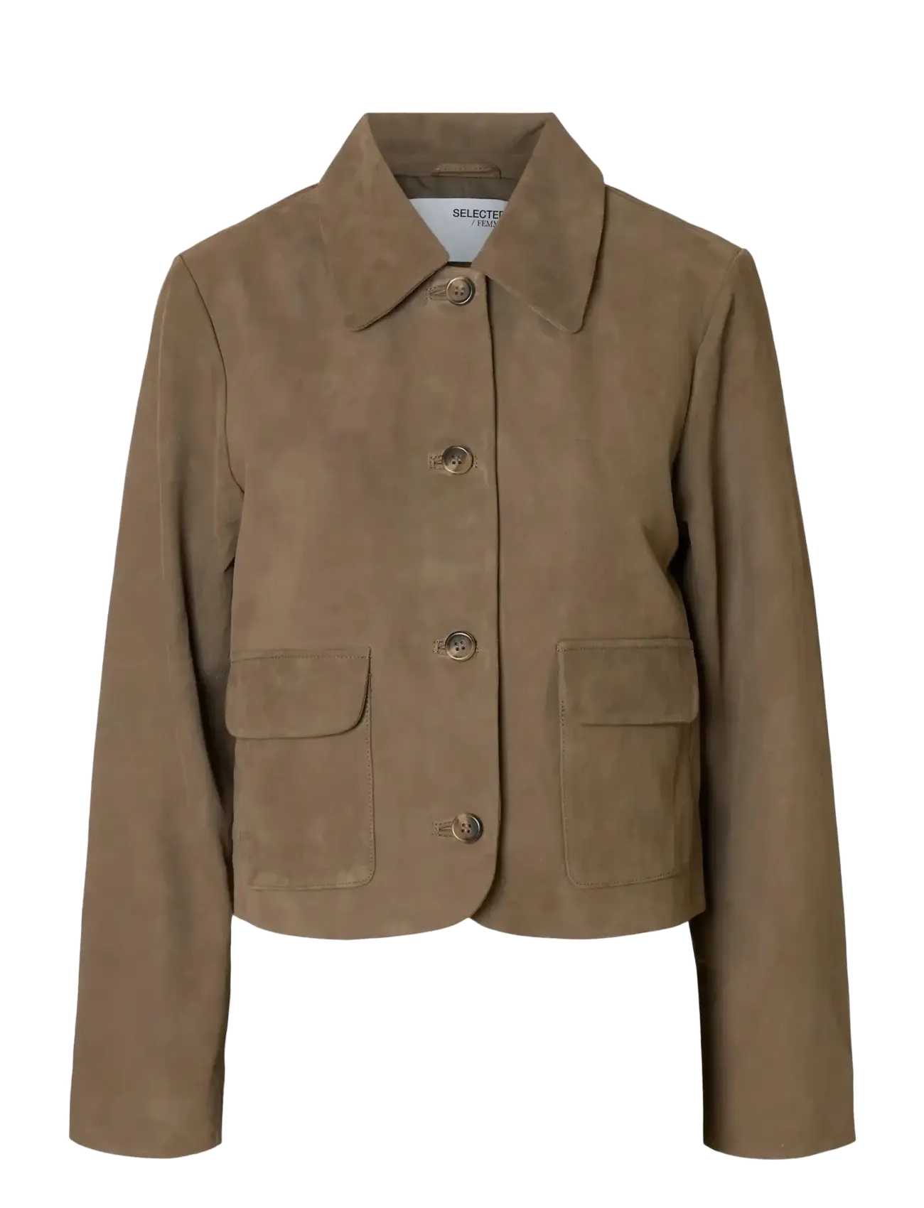 Selected - SLFKAYA SUEDE JACKET NOOS - frühlingsjacken - fungi - 1