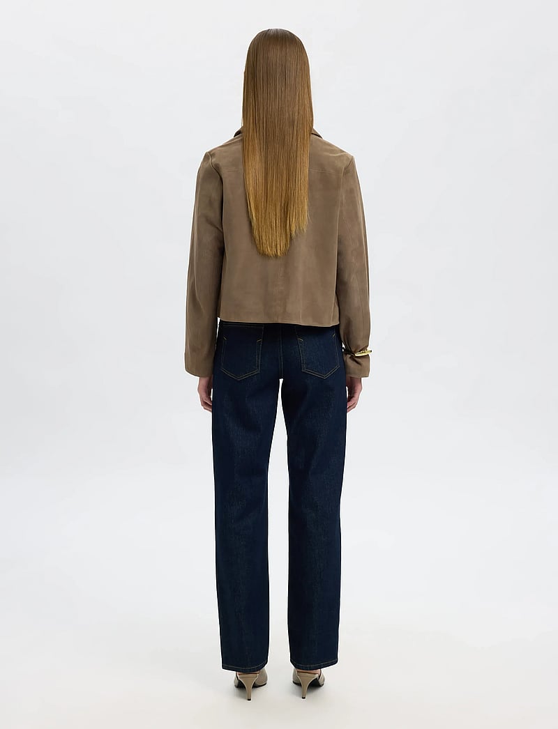 Selected - SLWKAYA SUEDE JACKET NOOS - lederjacken - fungi - 2