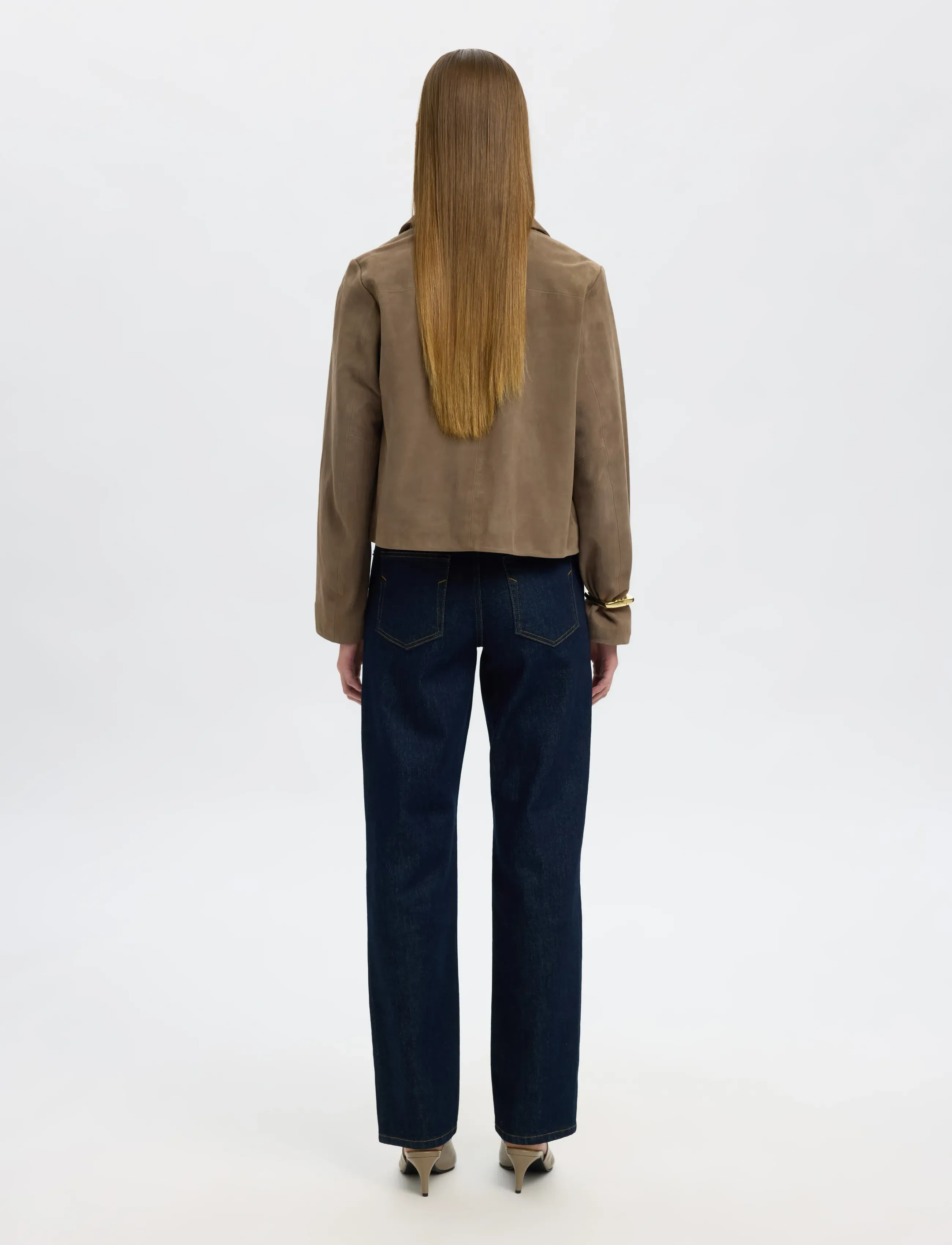 Selected - SLFKAYA SUEDE JACKET NOOS - frühlingsjacken - fungi - 2