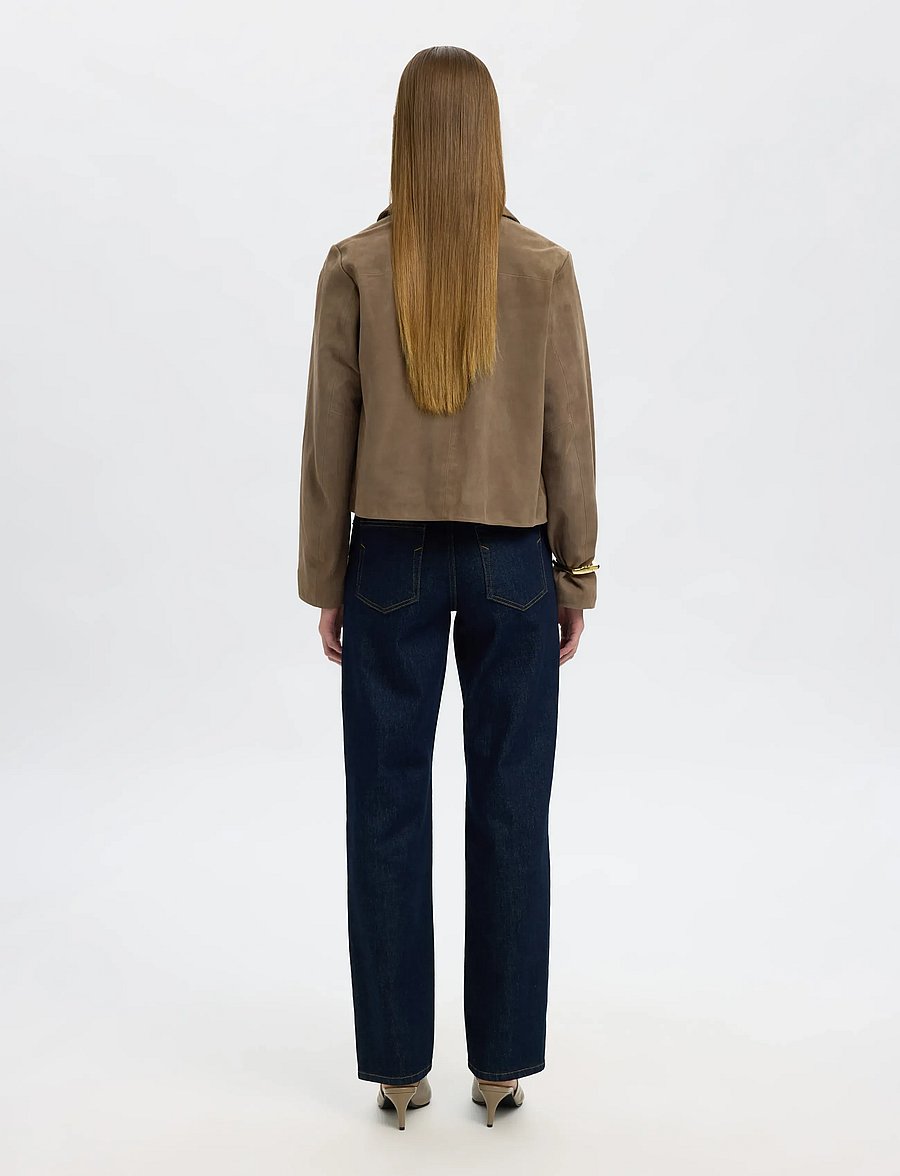 Selected - SLFKAYA SUEDE JACKET NOOS - frühlingsjacken - fungi - 2