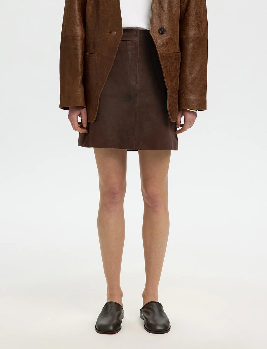 Selected - SLWKAYA MW SUEDE SKIRT NOOS - kurze röcke - delicioso - 0